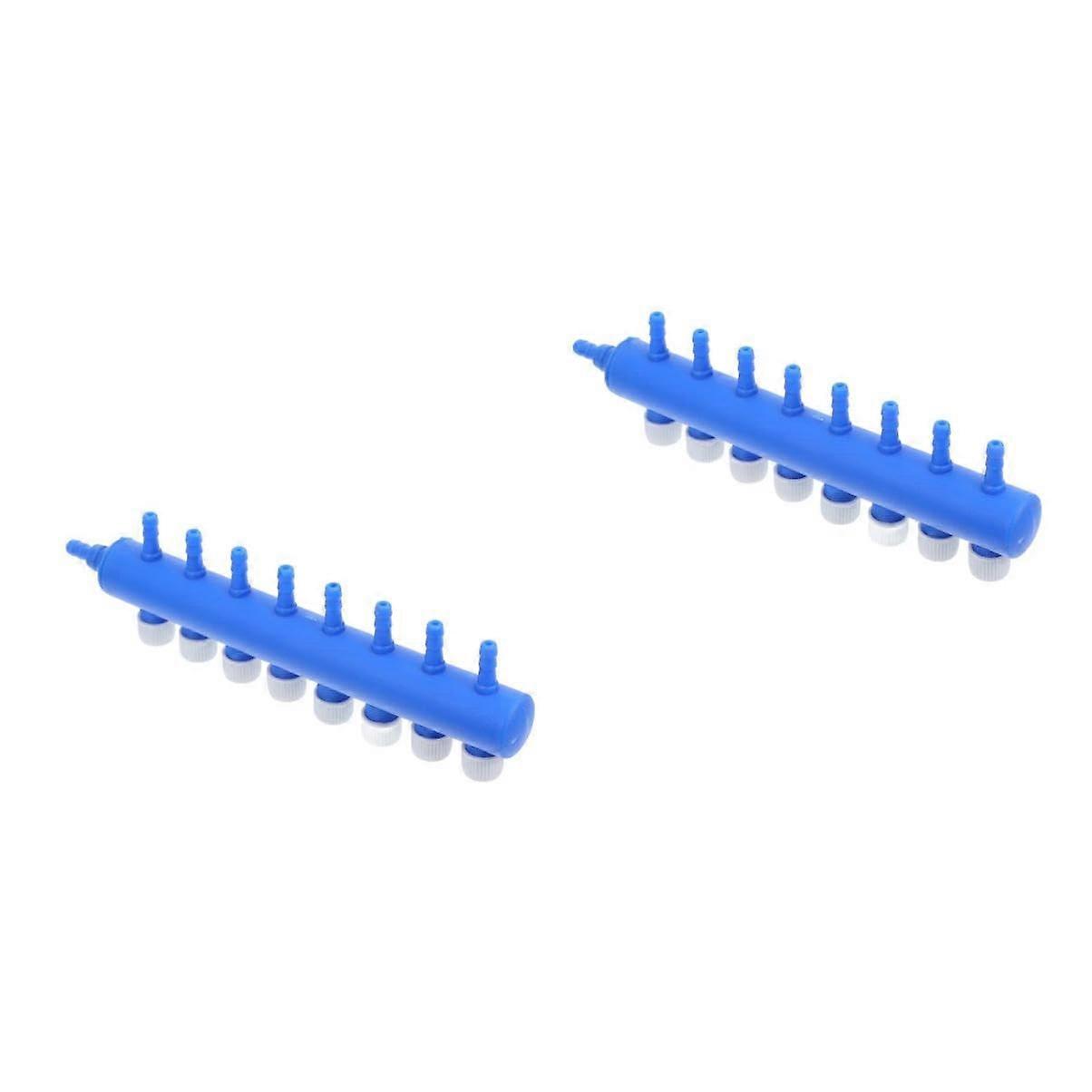 Oxygen Pump 2-Pack For Aquarium With Air Distributor And Adjustable Oxygen Regulator Float Valve Plastic Splitter