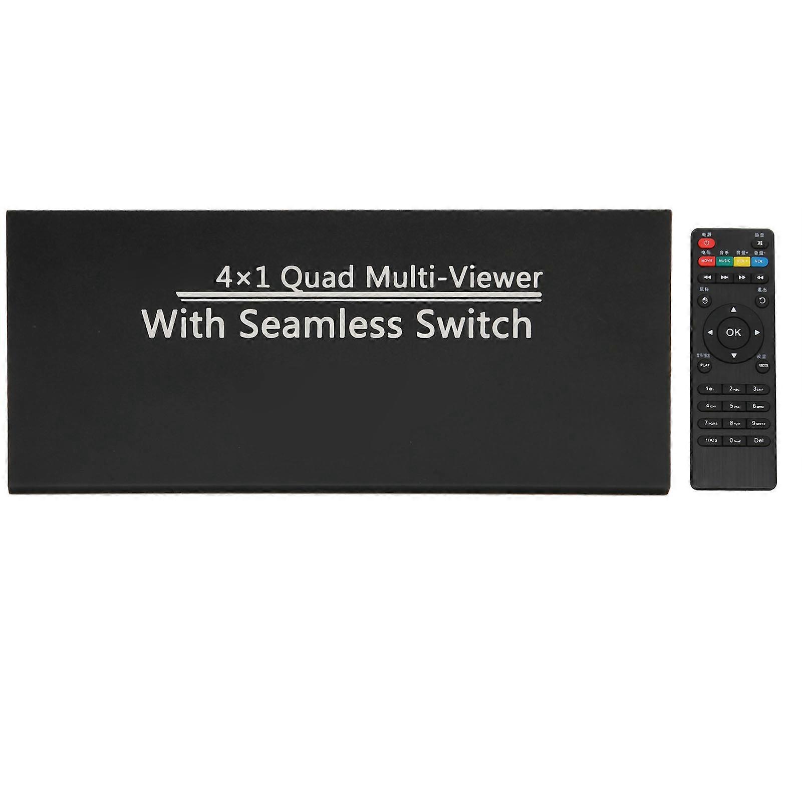 HD Multimedia Interface Video Player 4 Way Output Auto Loop 4K Support U Disk Memory Card Media Player 100‑240V US Plug 