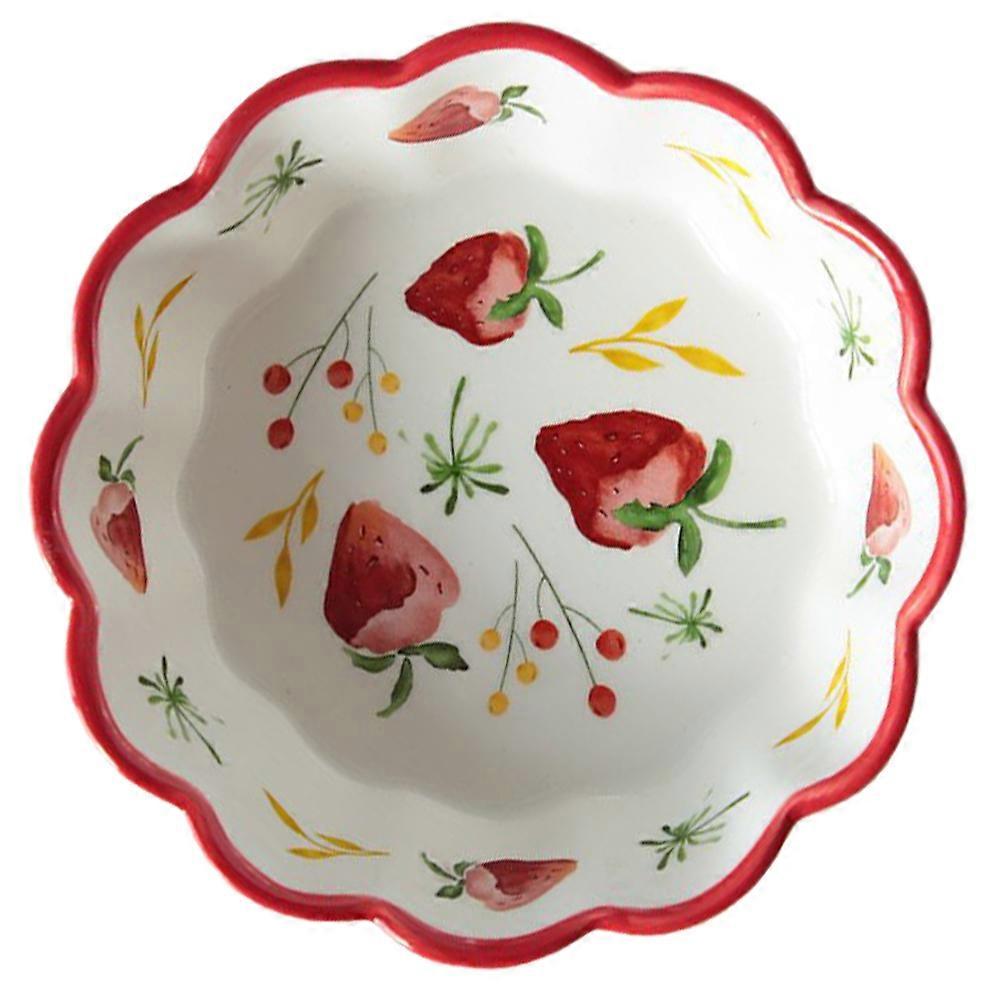 Modern Fruit Bowl Salad Bowl For Home Use Red Round Tableware 14.5X14.5Cm 1Pack Serving Salad
