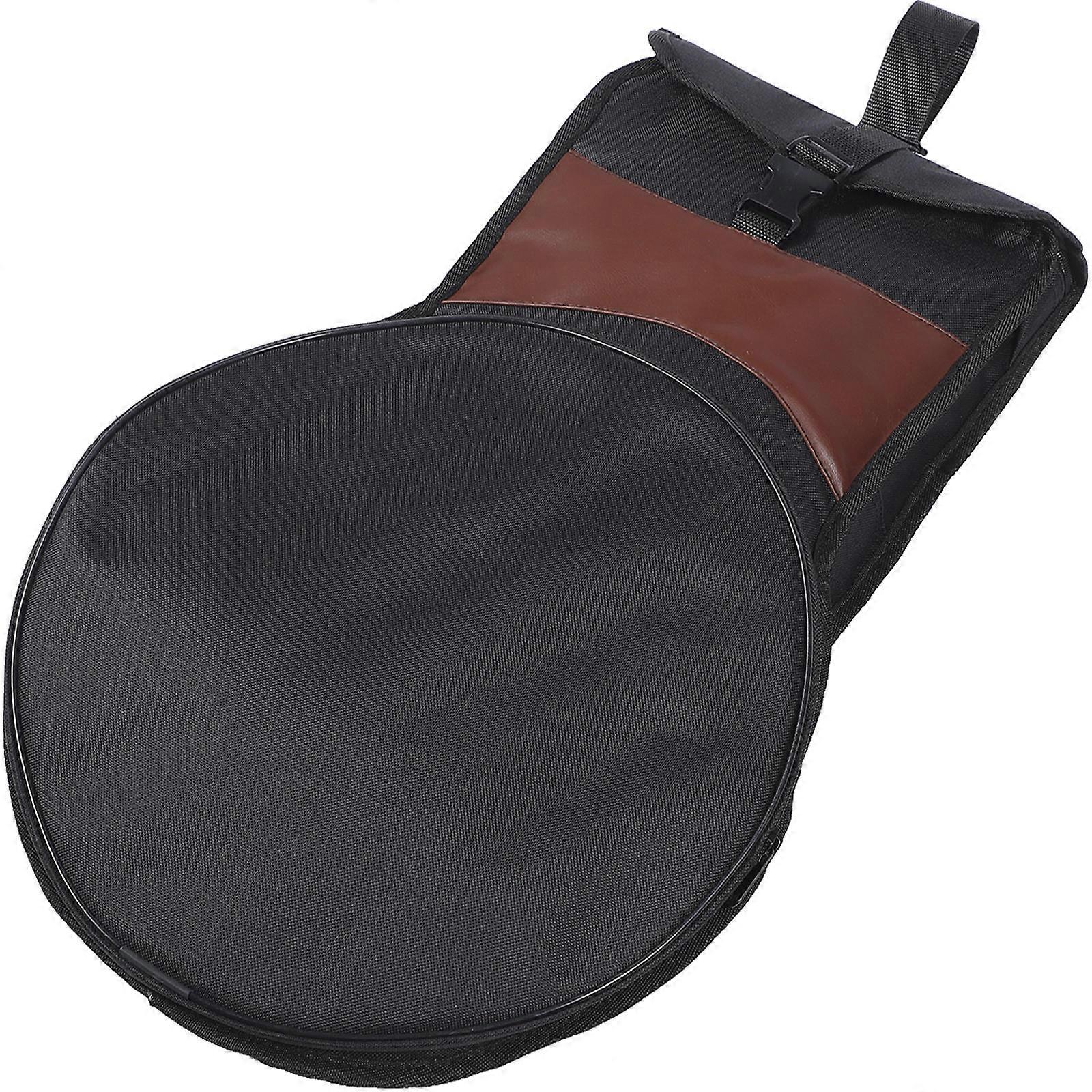 Portable Drum Pad Storage Bag in Black Made of Oxford Cloth for Easy Transportation and Storage 12x8x4 inches