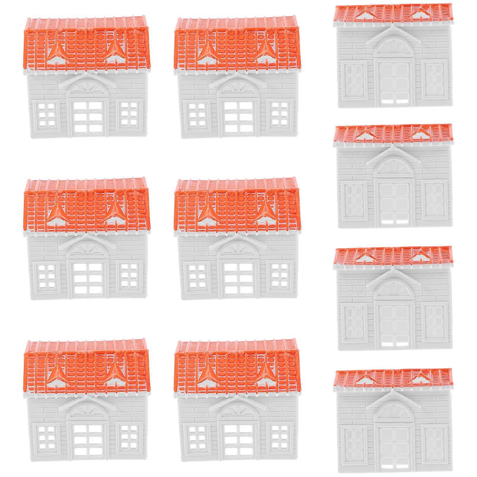 Simulation Villa Models 10Pcs Small Building Models For Sand Table And Micro Landscape Decoration With White Color And ABS Material