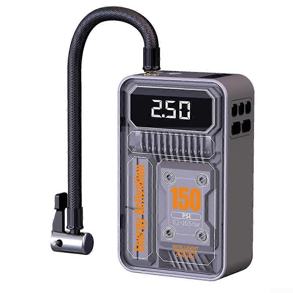 Rechargeable 150 PSI Tire Pump with LCD Display Built-In Battery Portable Air Inflator for Tires and Other Inflatables
