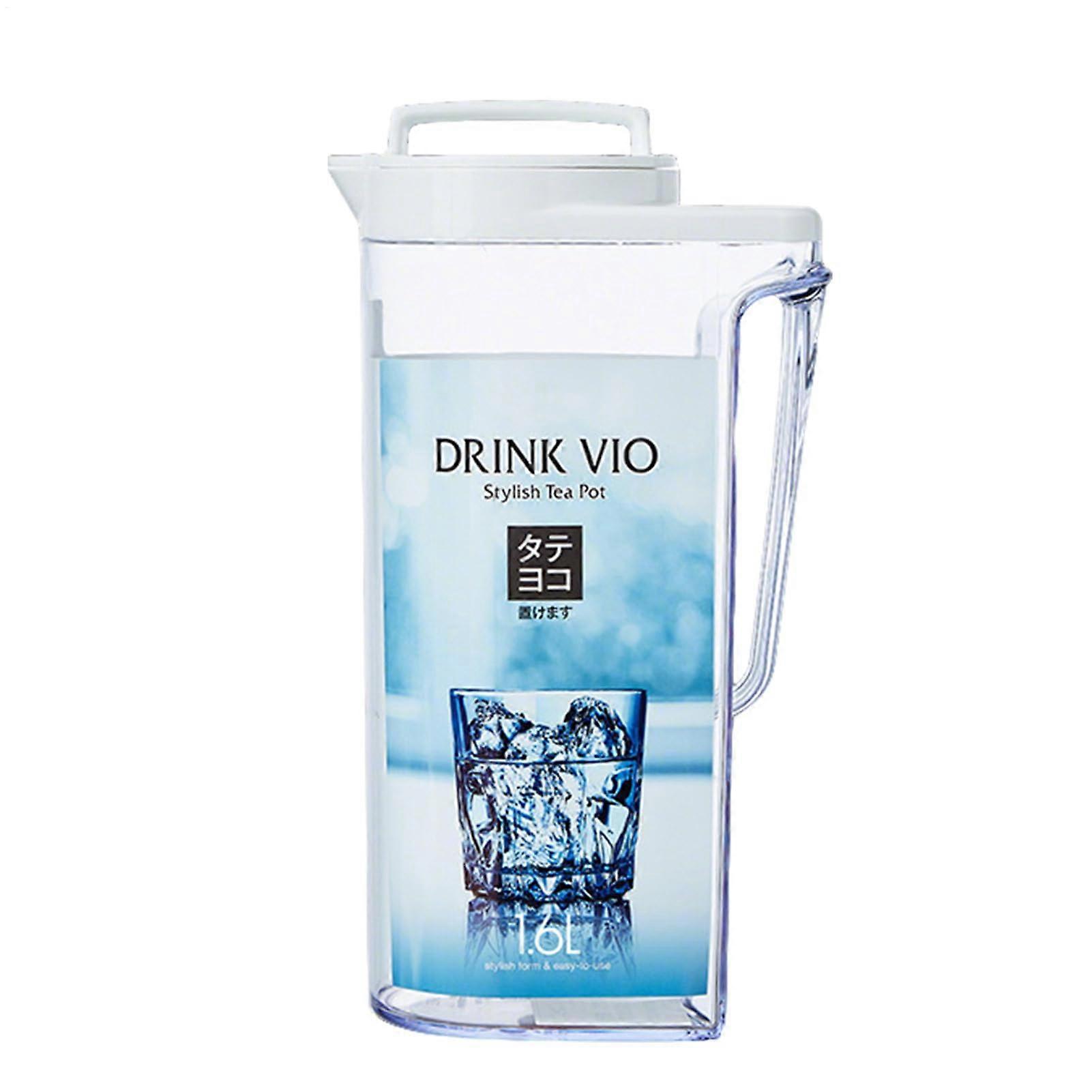 Water jug, reusable lid, large capacity, leakproof, for home, kitchen, restaurants, 1.6L