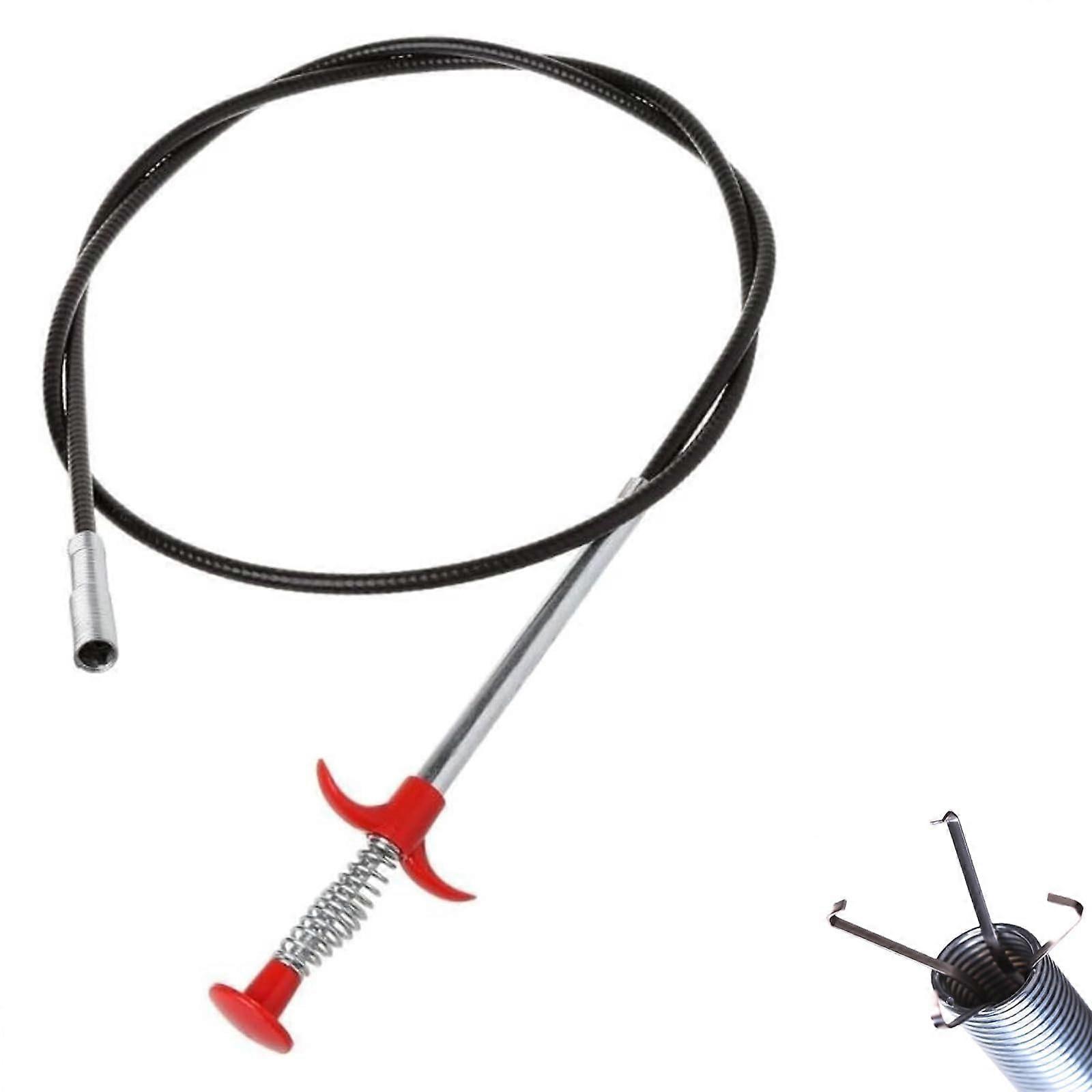 Flexible grabber tool, pipe sinker, 160 cm, hose drain release, for removing hair clogs, sewer cleaning hook, unlocking set for