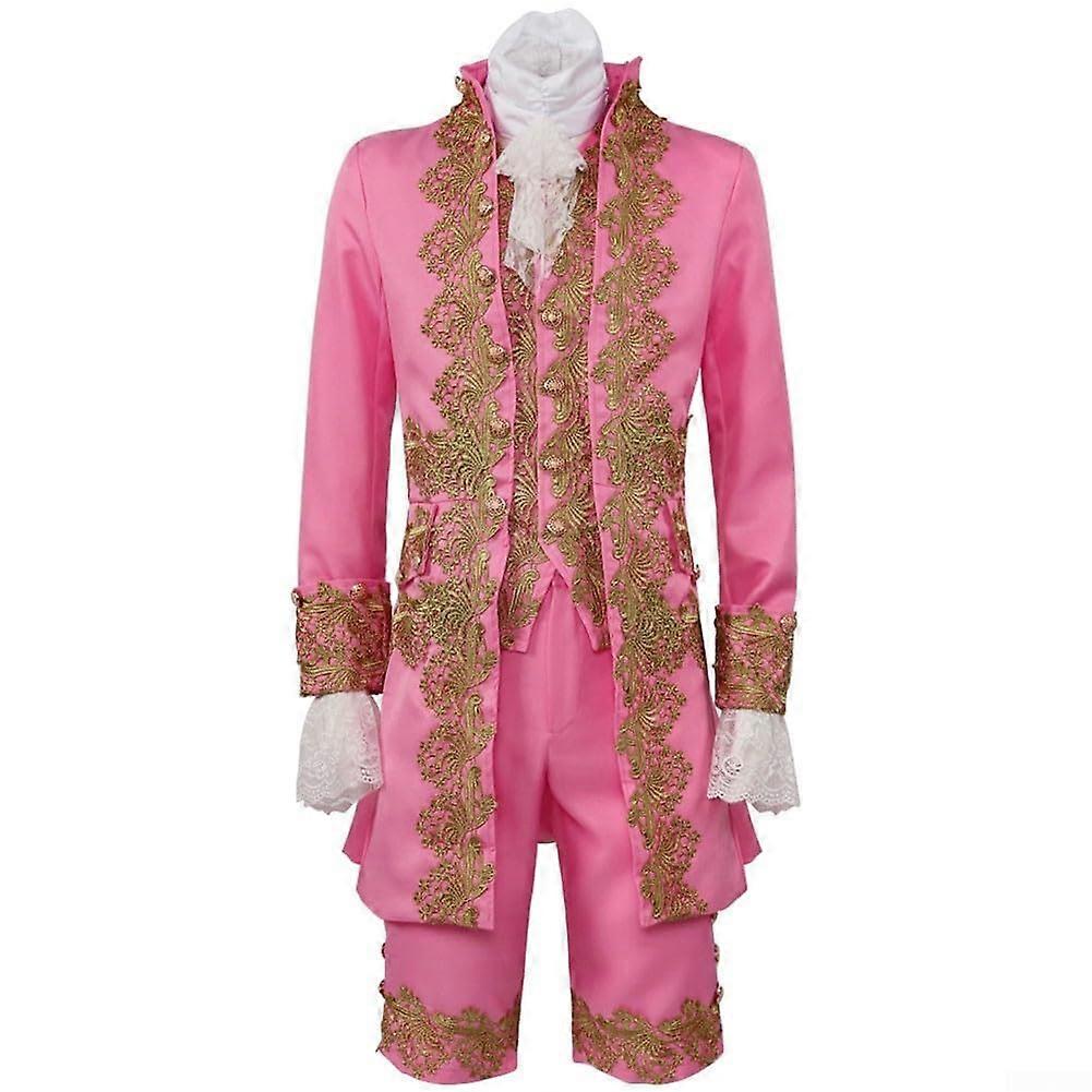 British Gentleman Cosplay Suit XXL, Victorian Renaissance Tudor Outfit, Long Sleeve Coat, Vest, Trousers in Black, Pink, Green, Blue, Red