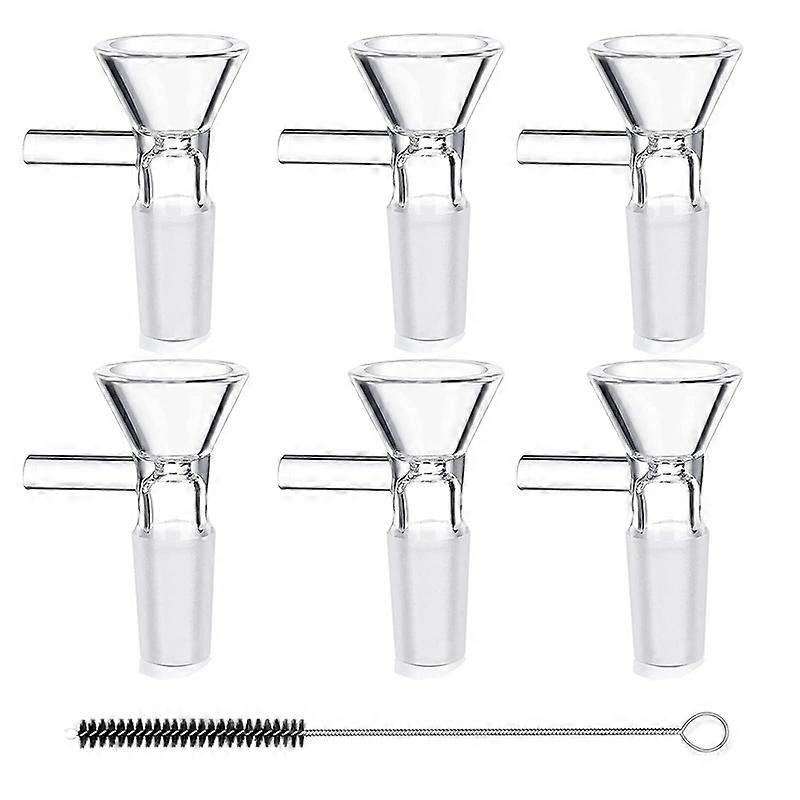14mm bowl-clear glass funnel, 6pcs scientific small glass funnel with cleaning brush