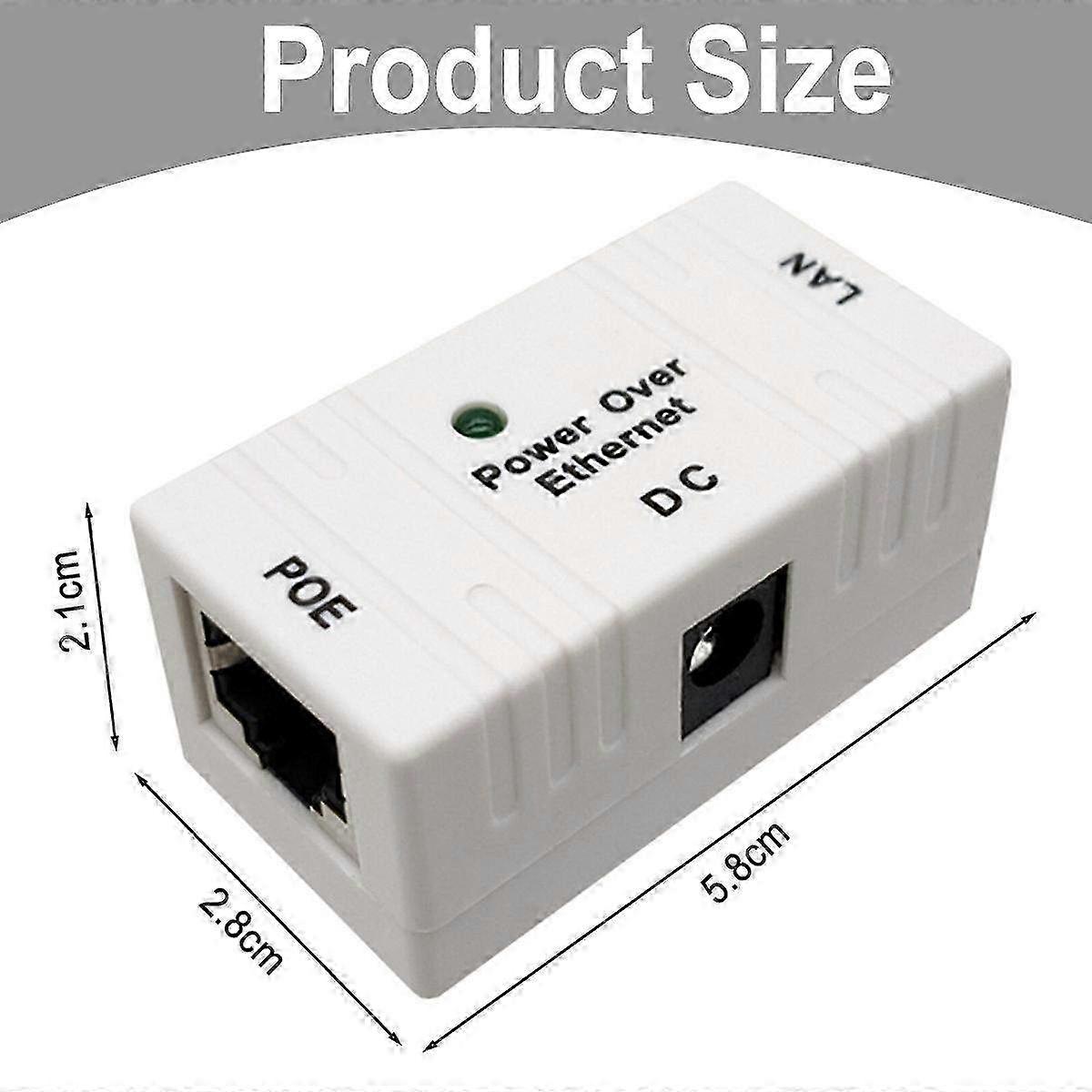 Power over Ethernet (PoE) Splitter Injector Adapter für LAN-Netzwerk - Weißes Ethernet-Netzteil für einfache Konnektivität