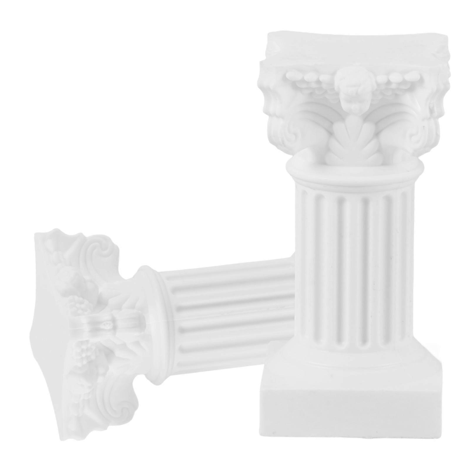 White ABS Candle Holder for Decor Minimalist Design Adds Elegance to Any Tabletop or Shelf 2pcs Small Size