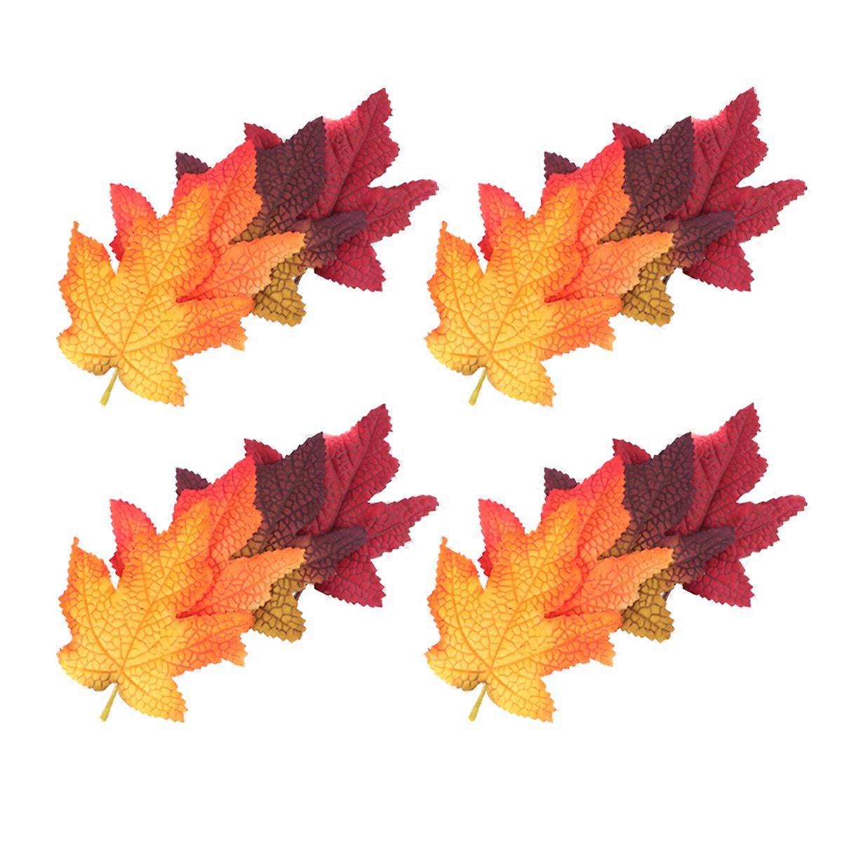 Vibrant Plastic Maple Leaf Set for Decoration Assorted Color Party and Holiday Scatters 14 5x12 5cm