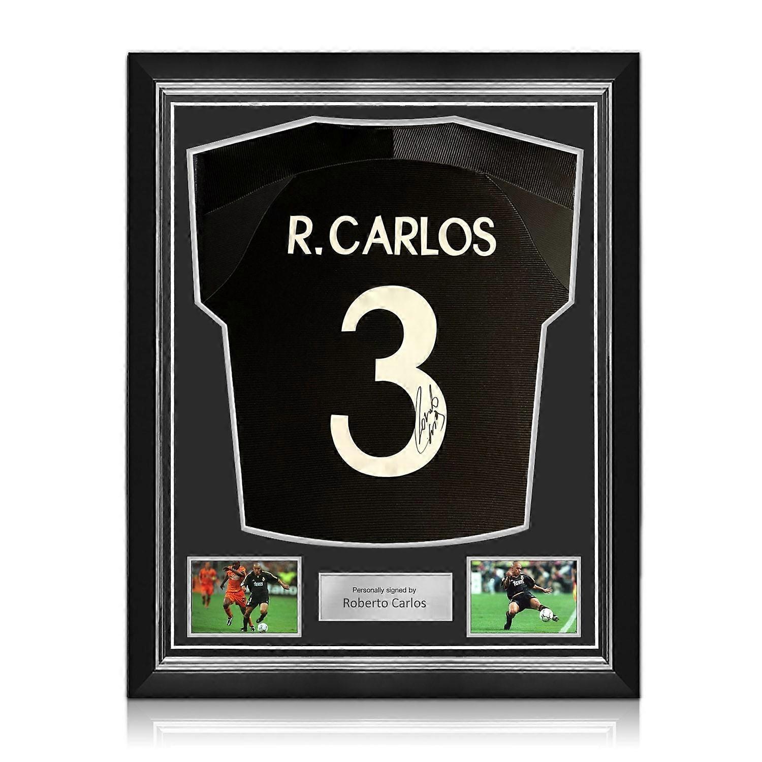 Roberto Carlos Signed Real Madrid 1999-00 Away Football Shirt. Superior Frame