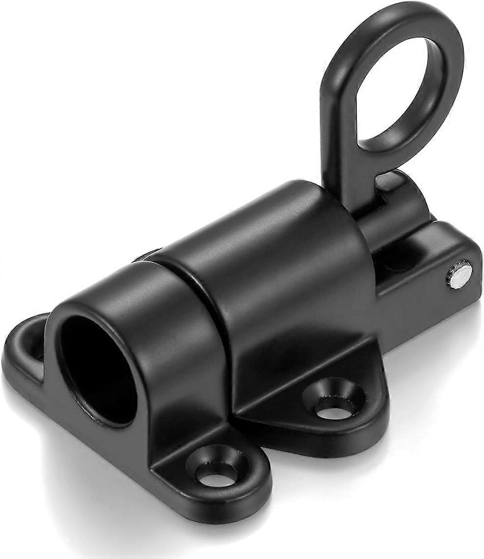 7 Packs Black Spring-Loaded Self-Closing Latches - Aluminum Alloy Automatic Door Locks with Screws for Secure Gate, Window, and Cabinet Installations