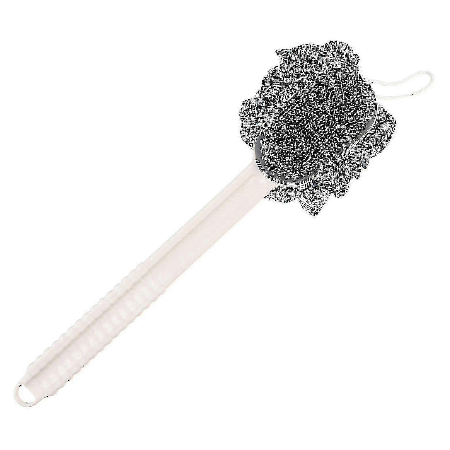Long Handle Silicone Bath Brush with Back Scrubber & Bath Ball - Exfoliating