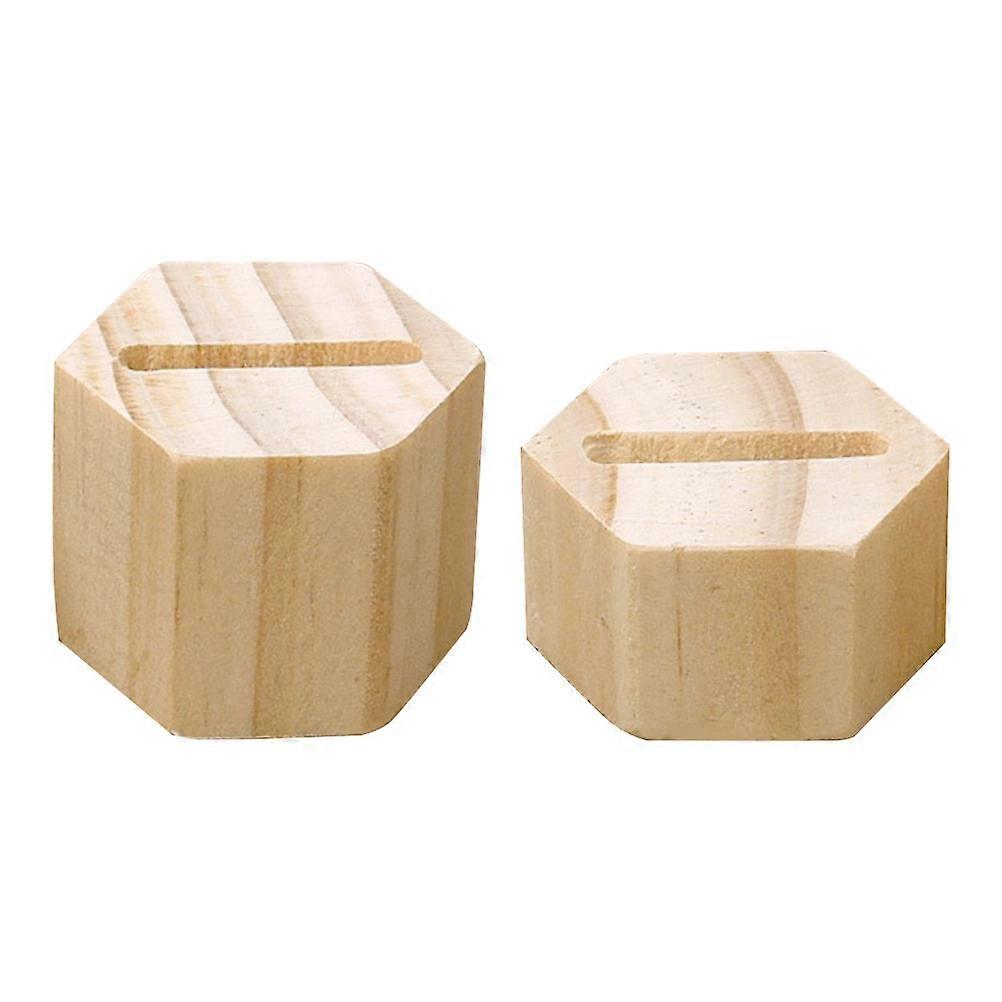 Hexagon Wooden Ring Display Rack for Couples Durable Jewelry Organizer with Slide Base for Engagement, Wedding, Anniversary, and Valentine's Day