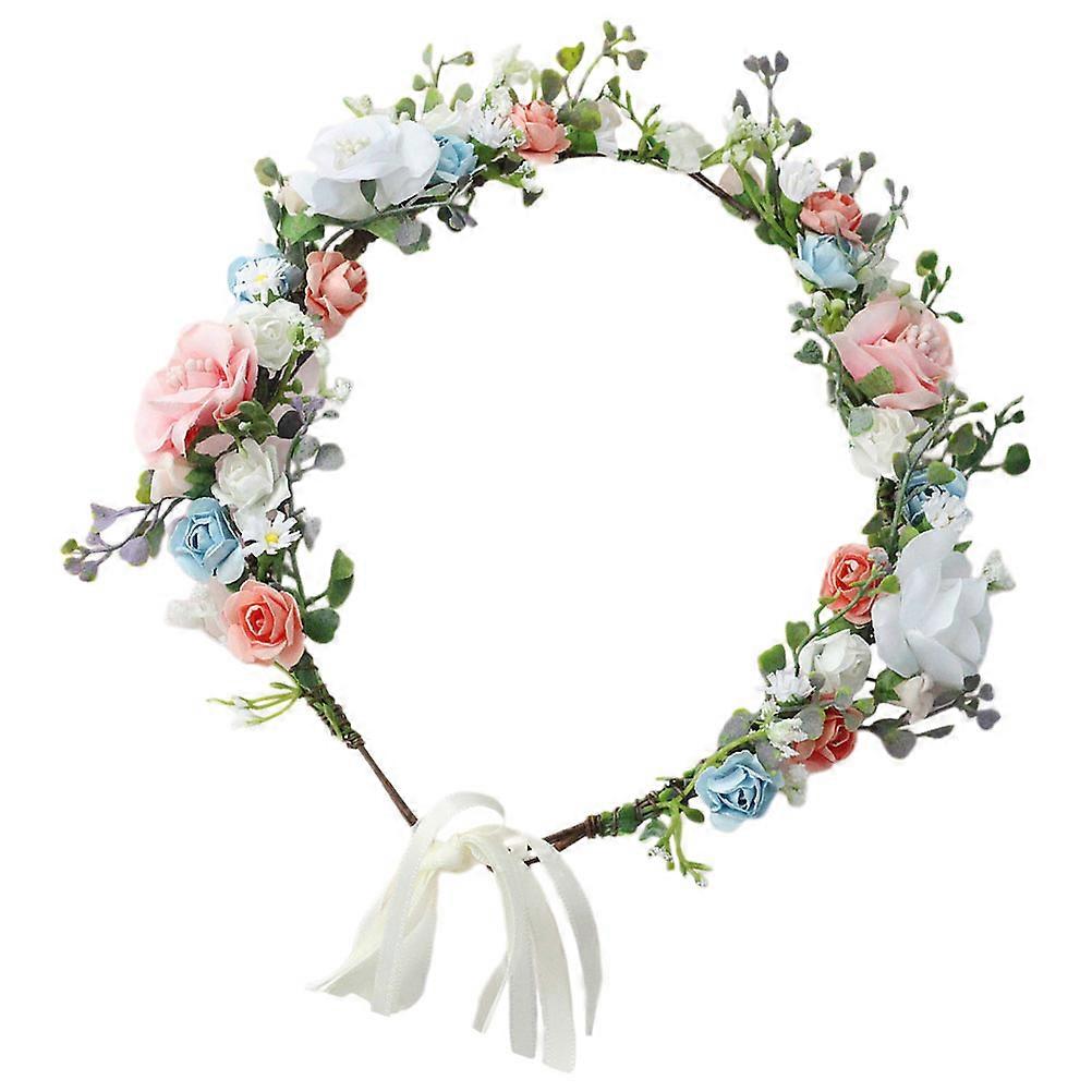 Fairy Headpiece with Cloth Flowers for Decor Multi Color Fits Various Occasions 6.5 Inches
