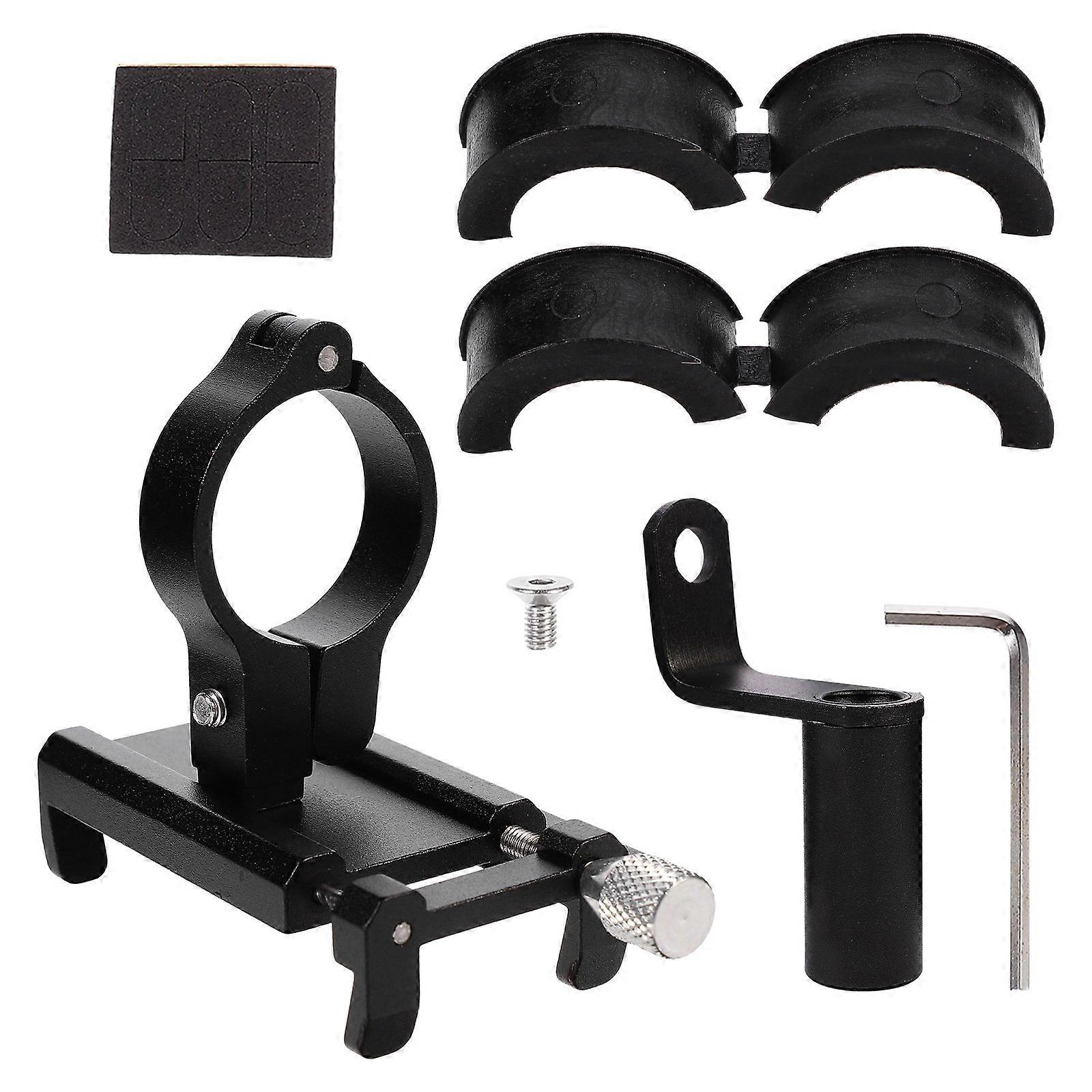 Motorcycle Aluminum Alloy Phone Holder Mount For Navigation System Black 1 Set