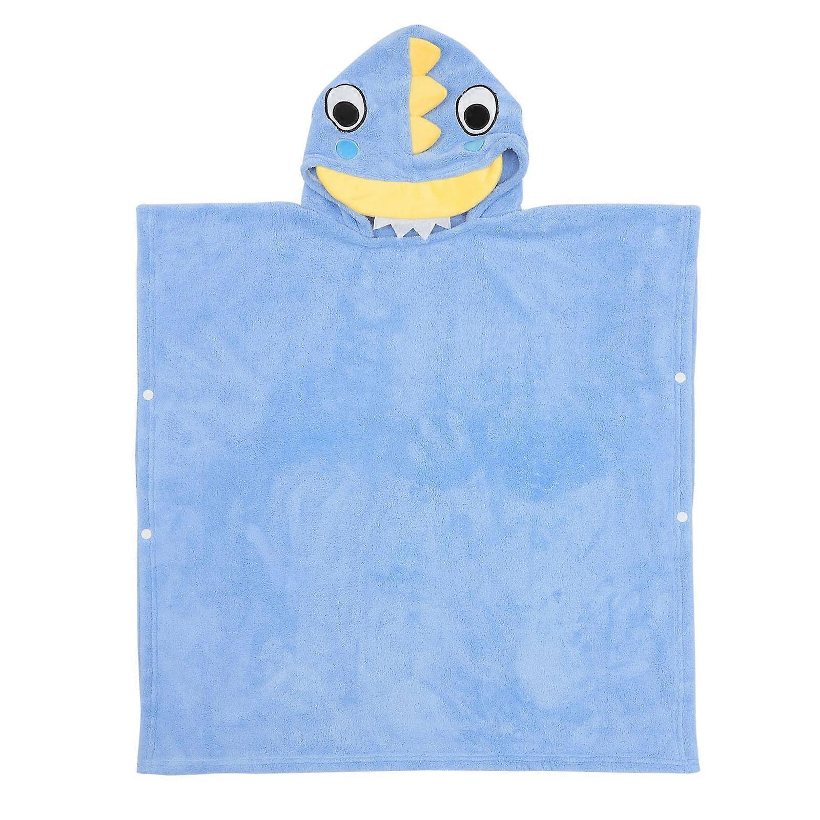 Soft Blue Hooded Bath Robe For Children Beach Pool Use 70x140cm Warmth 1Pcs