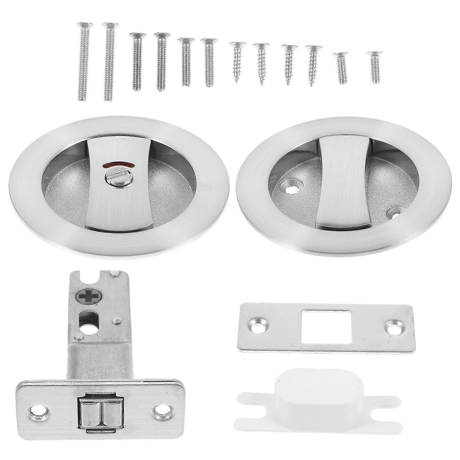 Compact Pocket Door Lock Privacy Latch Durable Interior Door Hardware Easy Installation Secure Design for Home Privacy