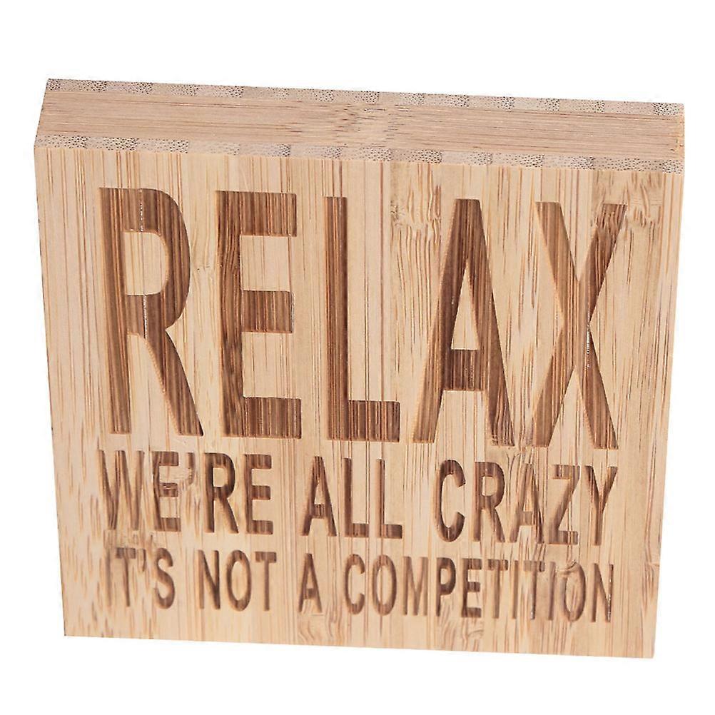 Decorative Home Accessories Block Sign Plaque Crafted From Bamboo Measuring 10 X 10 X 2Cm Ideal For All Occasions 1Set