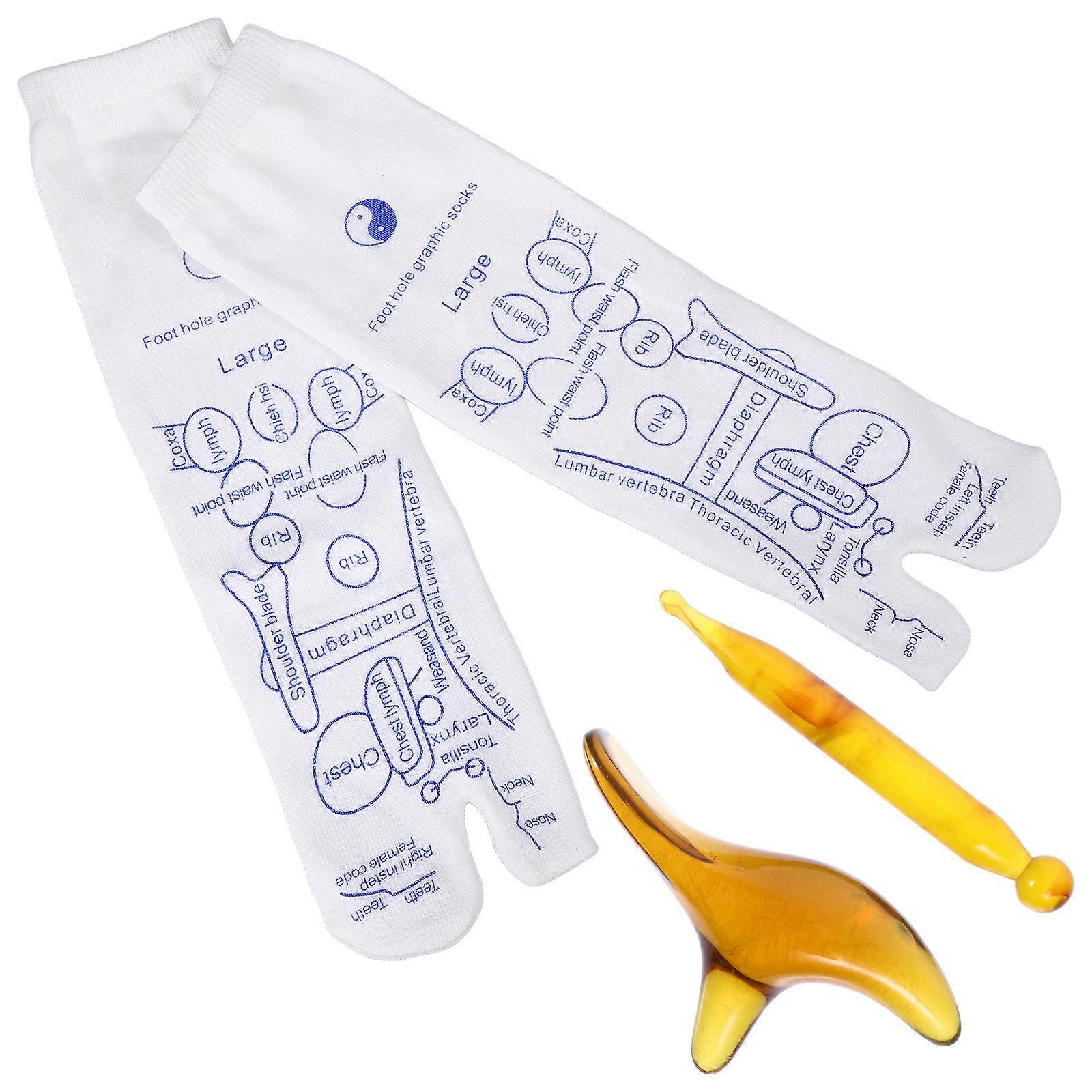 Pressure Point Socks 1 Set Socks Ideal For Family Use Comfortable Fit Assorted Color Promotes Foot Health