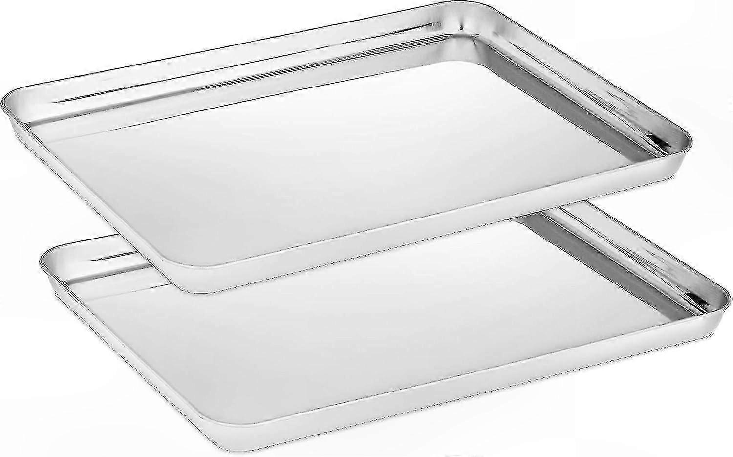 2-Pack Non-Toxic Stainless Steel Baking Sheets for Healthy Cooking
