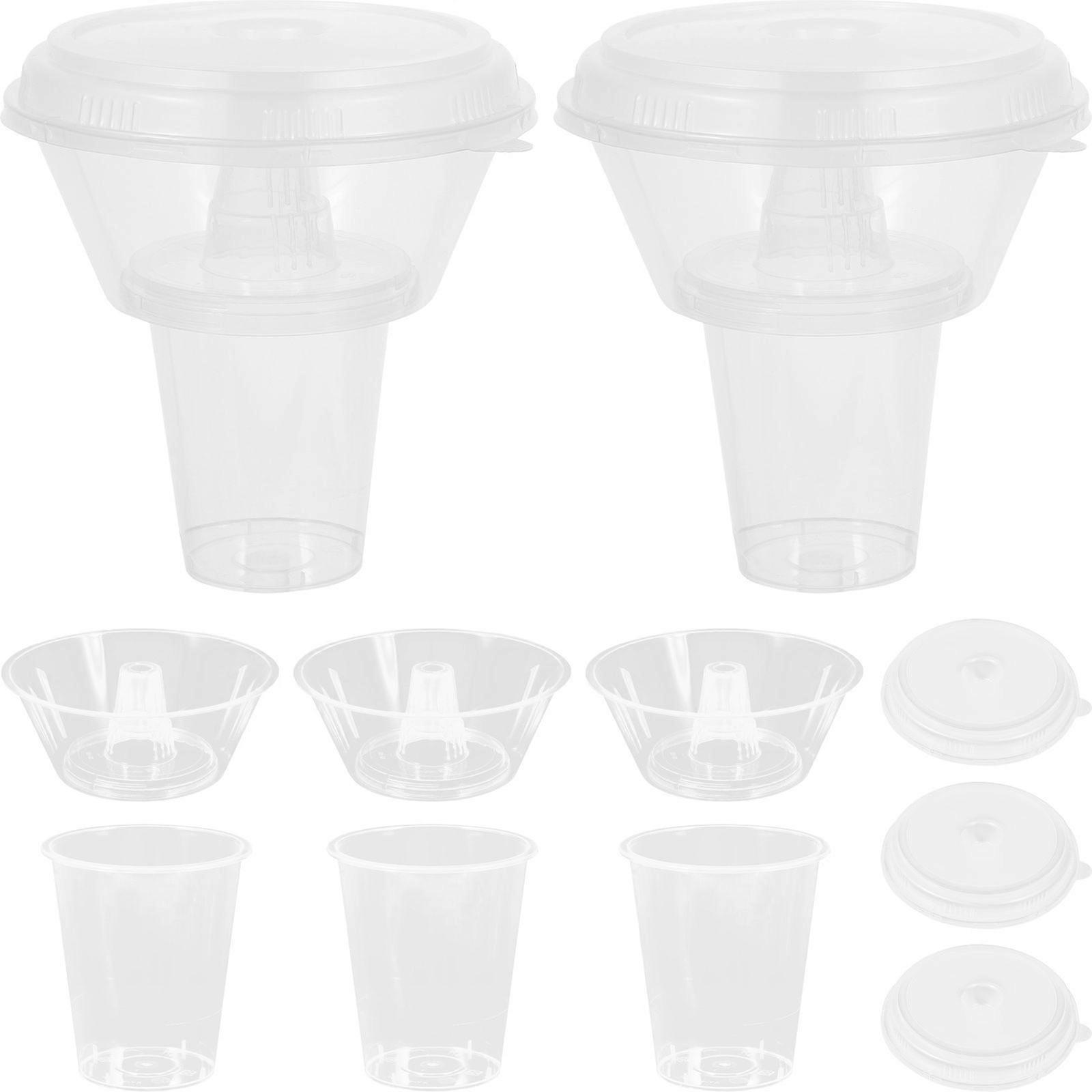 5 Sets of Combined Beverage Cups Portable Food Bowls Convenient Snack Bowls Snack Accessory