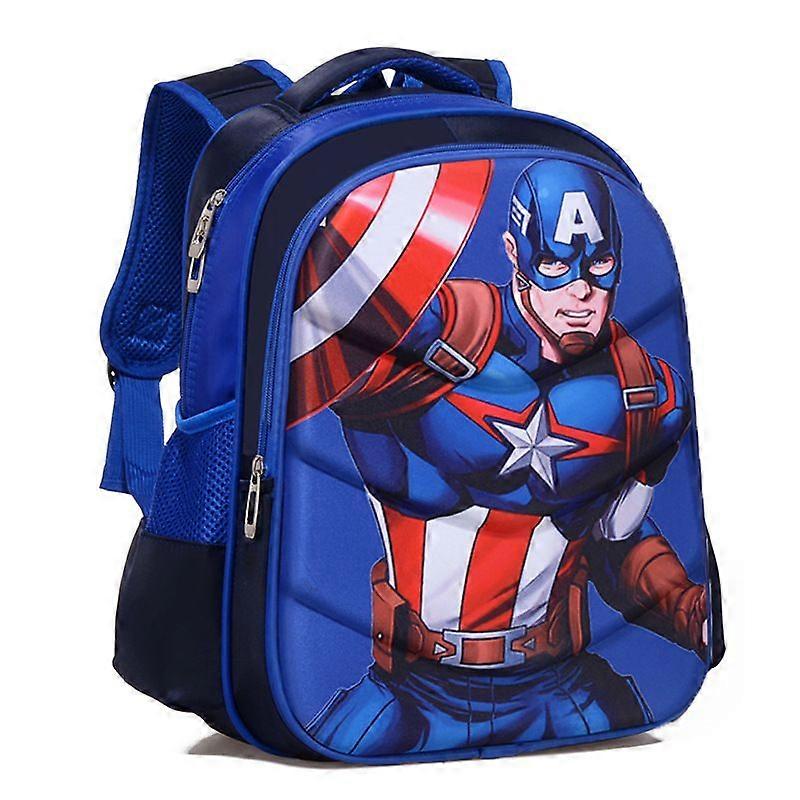 Captain America 3D Backpack for Boys | Marvel Licensed School Bag (Grades 1-6)