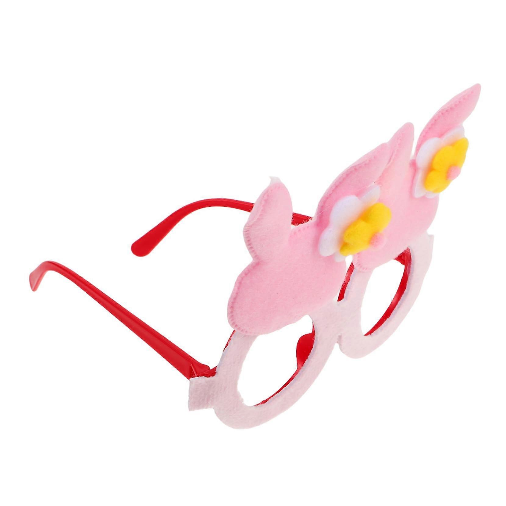 Pink Glasses Frame With Bunnies For Adults - Funny Rabbit Glasses For Easter Parties And Photo Booth Props