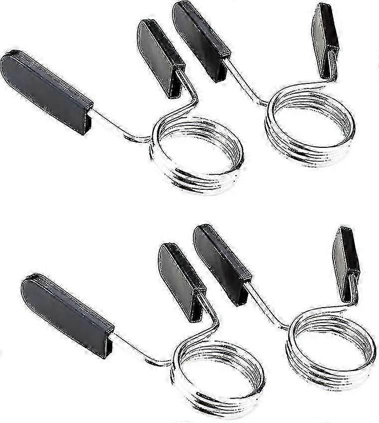 2ペア0.1インチスプリングクリップカラー、25mm 4pcsバーベルクランプのみ互換性のあるロック標準スムーズソリッドロッドダンベルバークリップクランプ