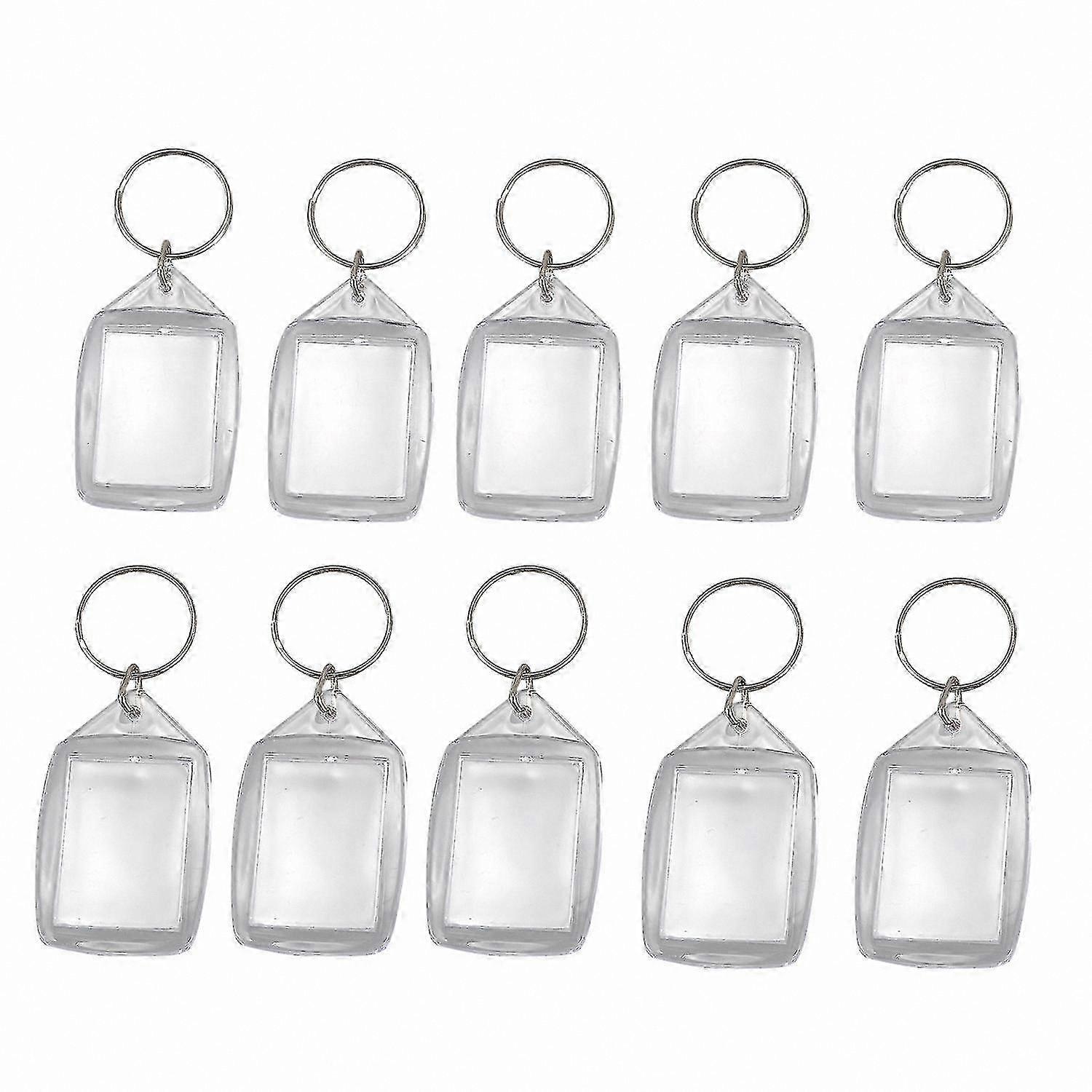 Clear Acrylic Keyrings for Passport Photos - Blank Keychains for Custom Inserts