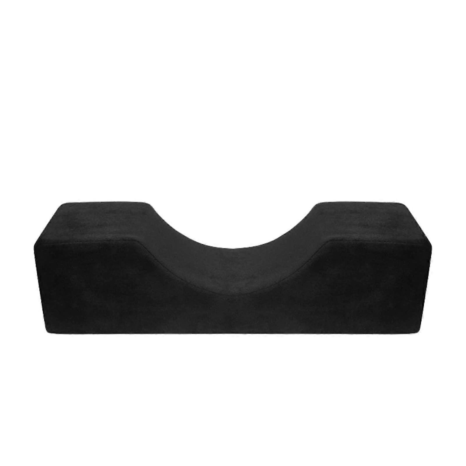 Lash Pillow for Lash Extensions U-Shape Elastic Sponge Eyelash Pillow Ergonomic Curve Black Flannel Cushion Salon
