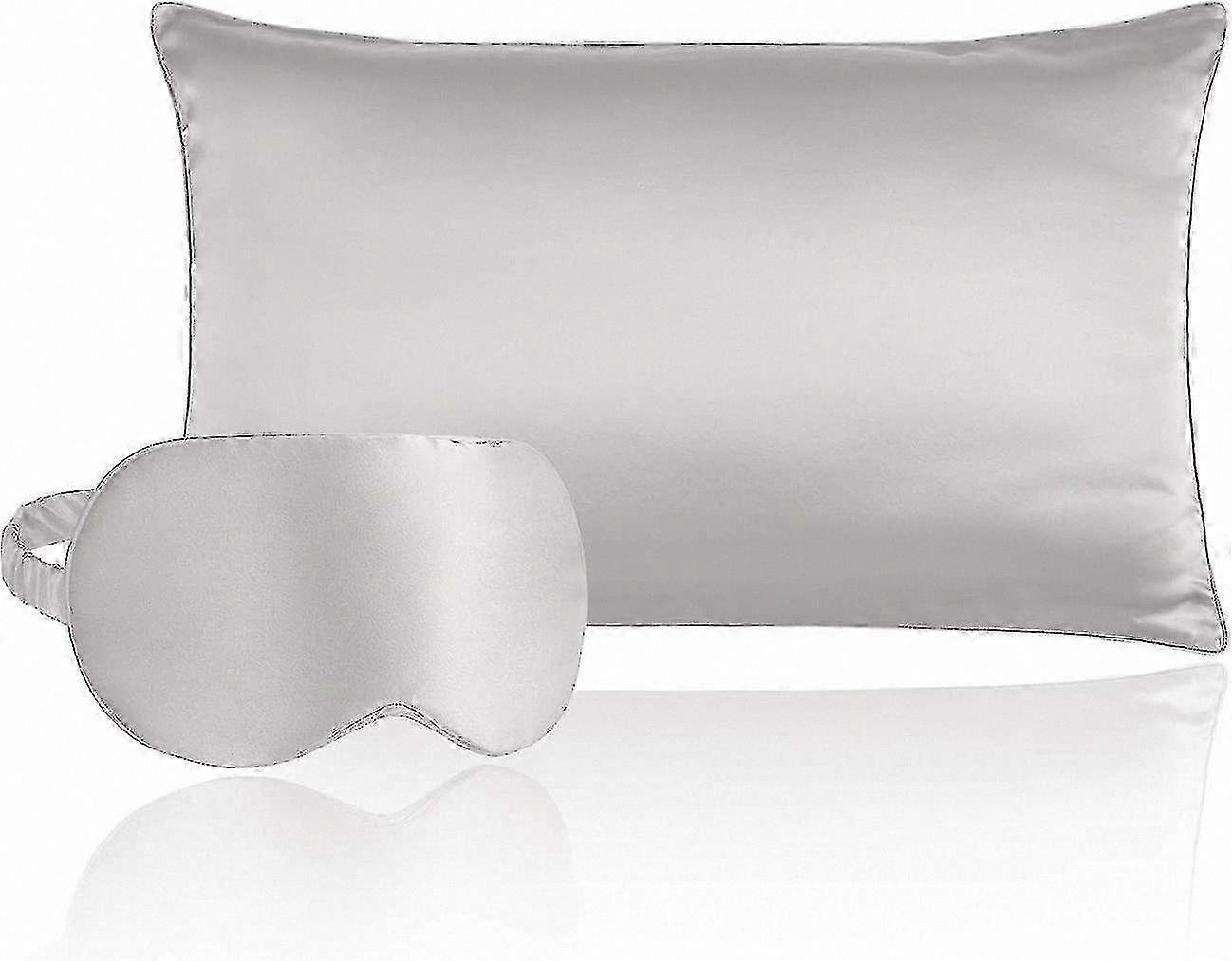 Luxurious 6A Mulberry Silk Pillowcase and Eye Mask Set, Natural Envelope Design for Comfort