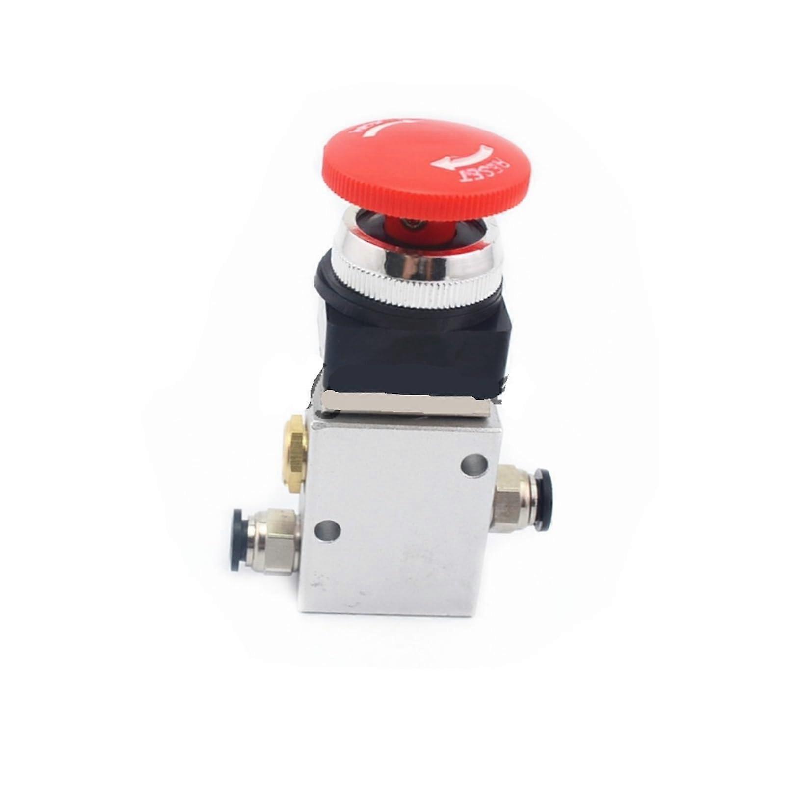 JM322EB red Mushroom Button Alloy 2Position 3Way selfLocking air Pneumatic Mechanical Valve G1/4'(8mm Fitting)
