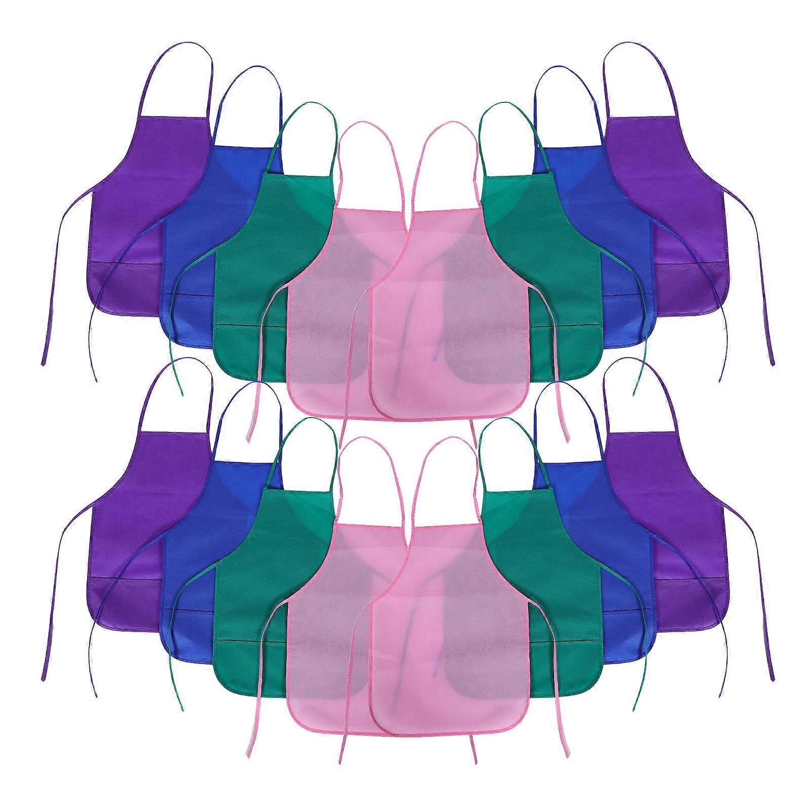 Waterproof Apron For Kids Spacious Smock Design Grilling Activity Crafting Activity Non-Woven Fabrics 20Pcs