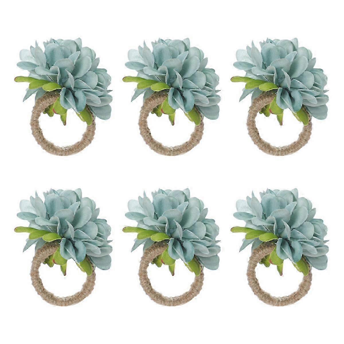 Pearl Napkin Rings , Rustic Rose Napkin Rings Flower Dinner Napkin Holder for Table Decoration Robinegg Blue