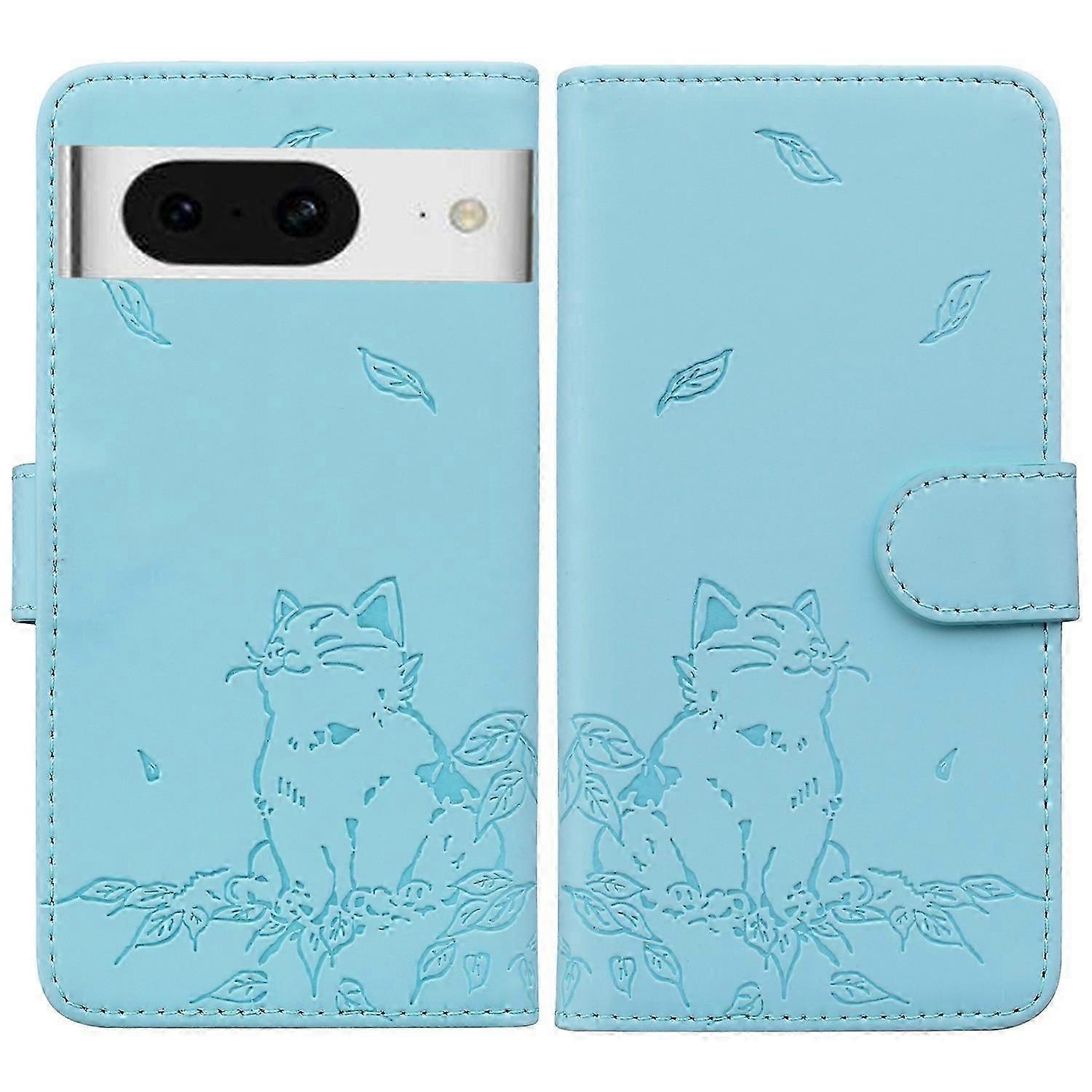 Google Pixel 8 Wallet Case with Cat Pattern - Leather Phone Cover for Pixel 8