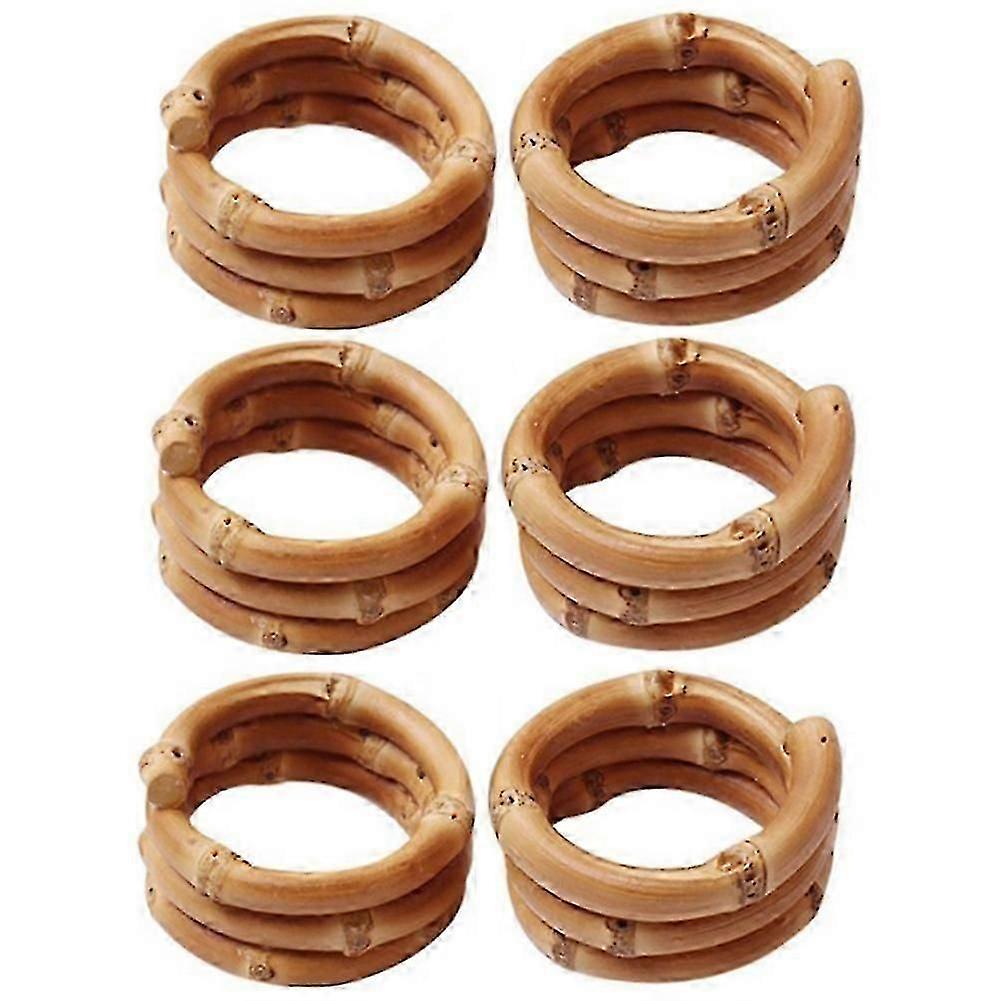 Handmade Bamboo Napkin Ring, Natural Rustic Napkin Holders Serviette Buckle Holder Set of 6 Cs
