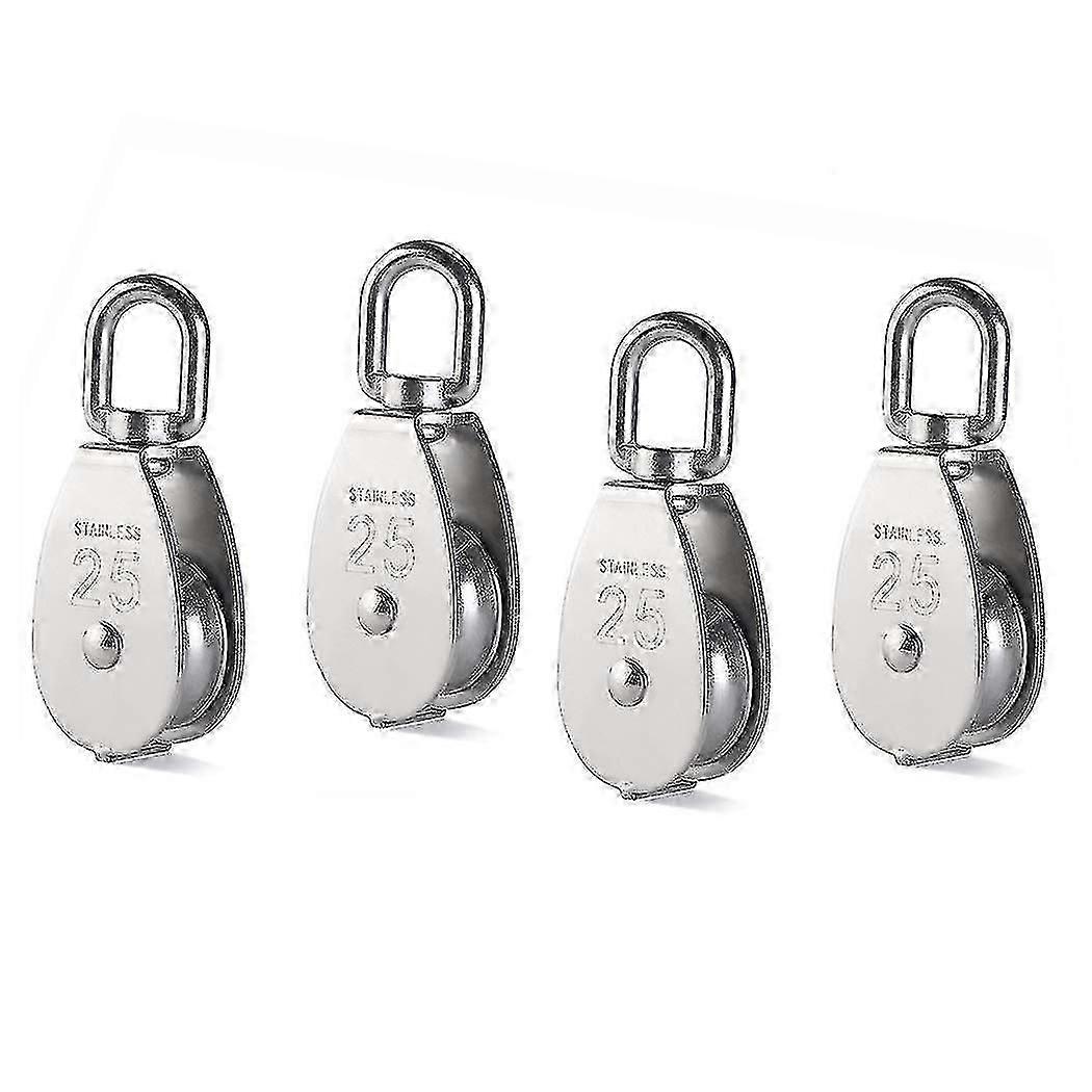 Ενιαίο εμπόδιο τροχαλιών 4pcs, κύλινδρος τροχαλιών ανοξείδωτου 304