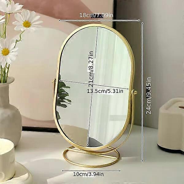 360° Rotating Makeup Mirror with Iron Frame, Multi-angle Clear View