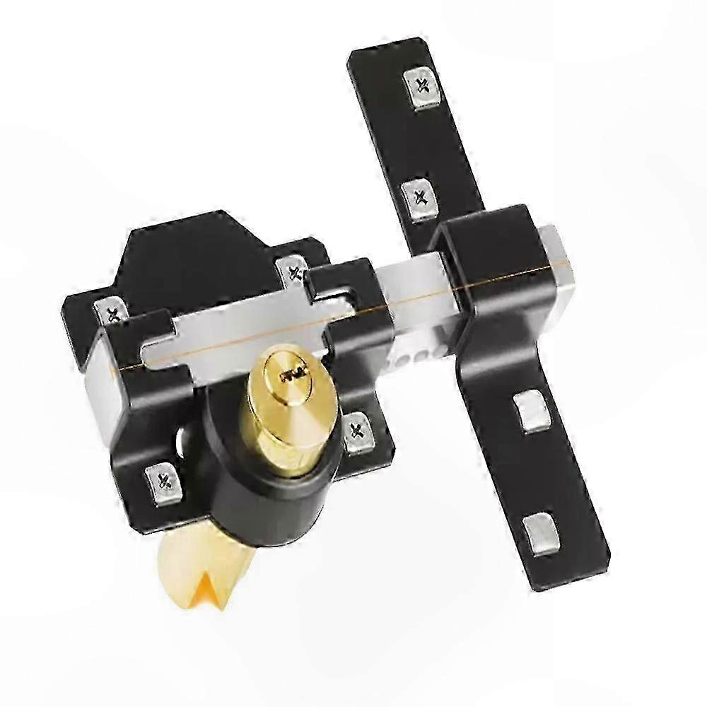 Double Long Throw Gate Lock with 5 Keys, 50/70mm, Secure Driveway Locking for Both Sides Garden Use