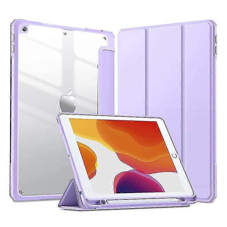 Wekity Slim Case for iPad Air 5th Generation (2022) 10.2" - [Built-in Pen Holder] Shockproof Case with Clear Back
