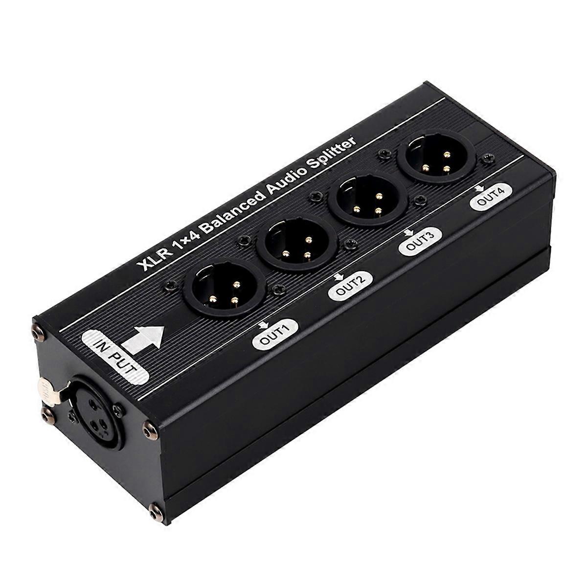 XLR 1x4 symmetrischer Audio-Splitter 1 in 4 Ausgänge 3-poliger XLR-Audio-Splitter