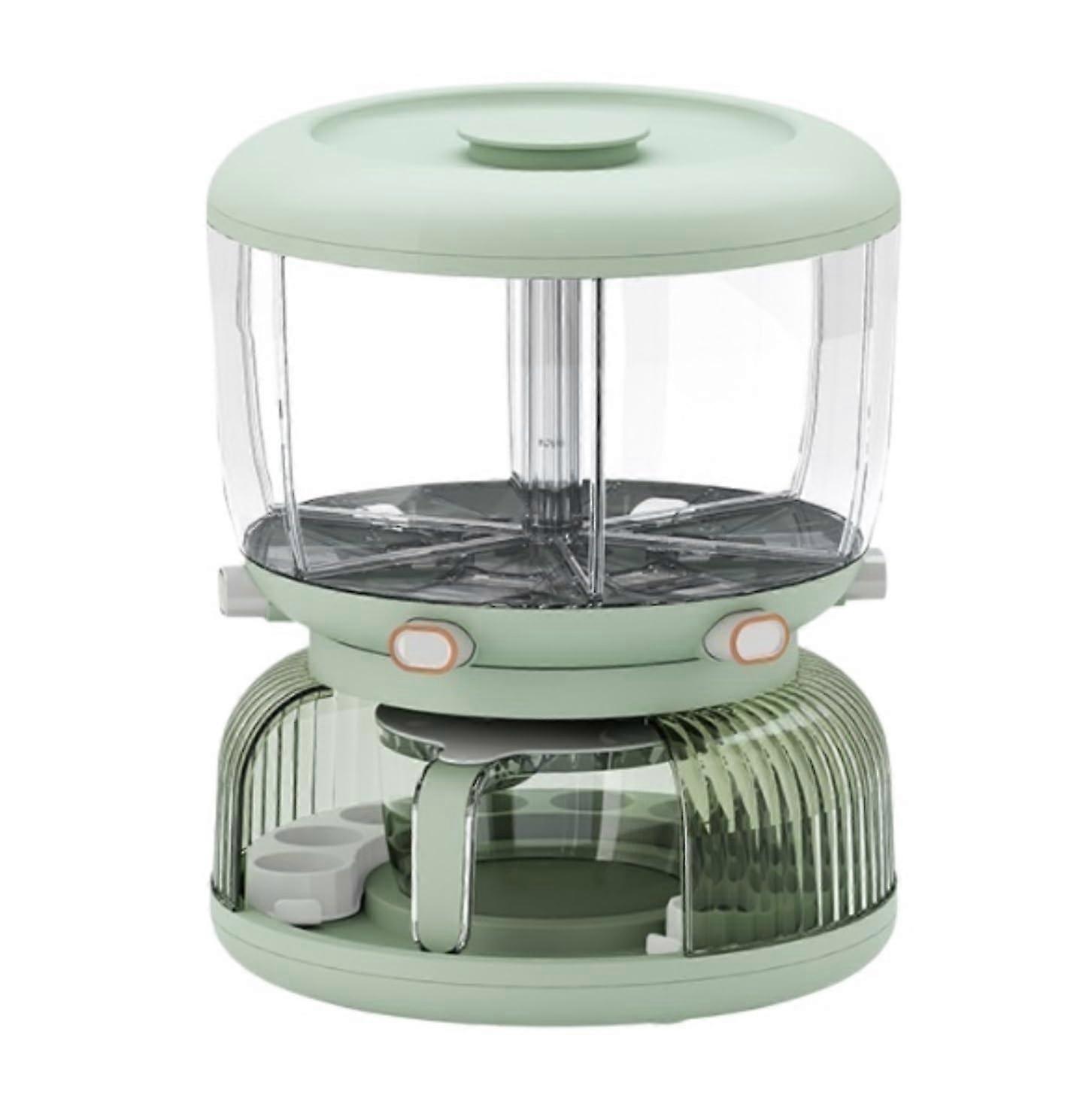 Grain Dispenser 6L Capacity 360Degree Rotating Rice And Grain Storage Measuring Cylinder Green 35x27.5cm