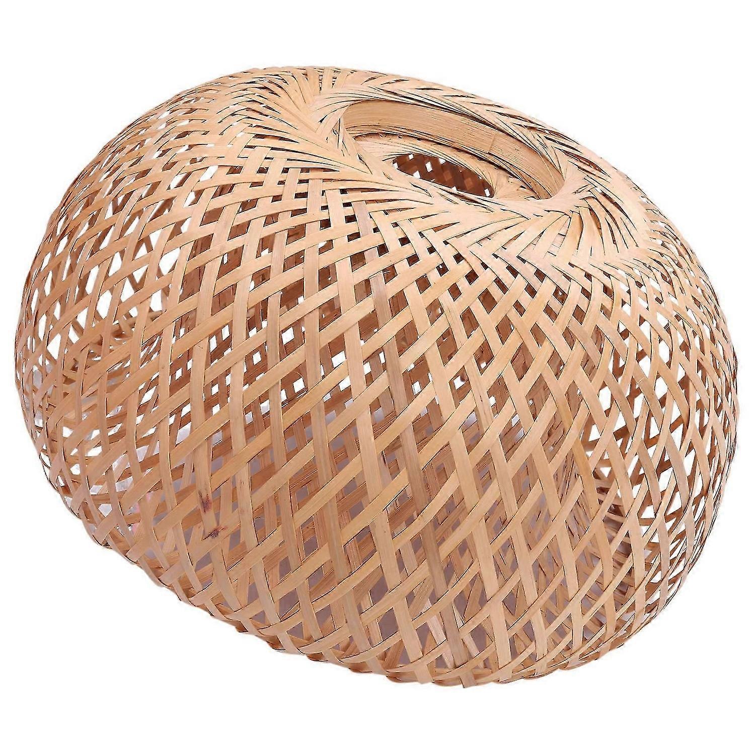 Bamboo Wicker Rattan Lampshade Hand-Woven Double Layer Bamboo Dome Lampshade Asian Rustic Japanese Lamp Design
