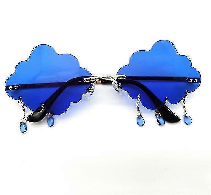 Clouds Raining Decorative Glasses Frameless Colorful Sunglasses