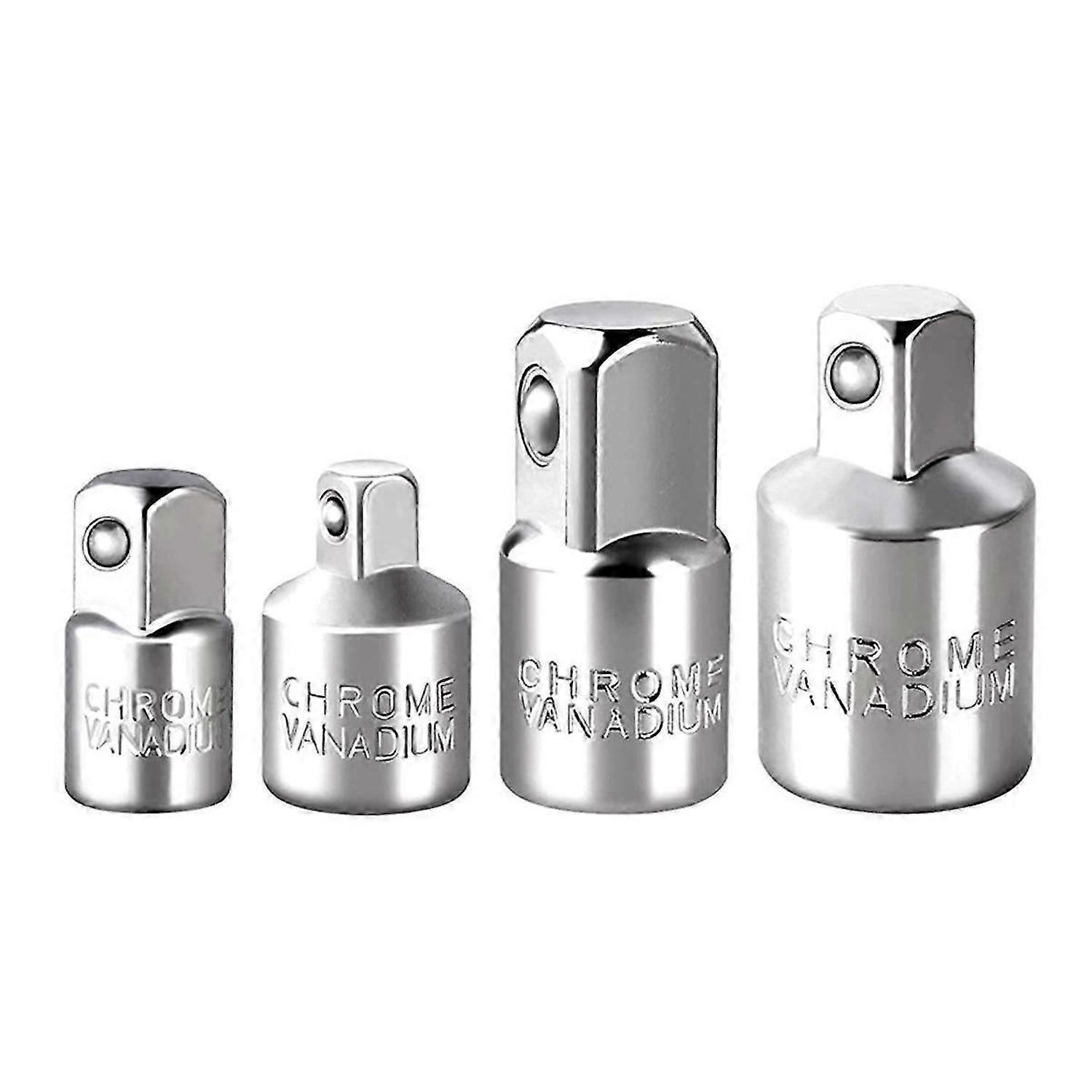 4Pcs Drive Socket Adapter Converter Reducer Air Impact Socket Wrenches Electric Wrench Tool Adapter Hand Tools Silver