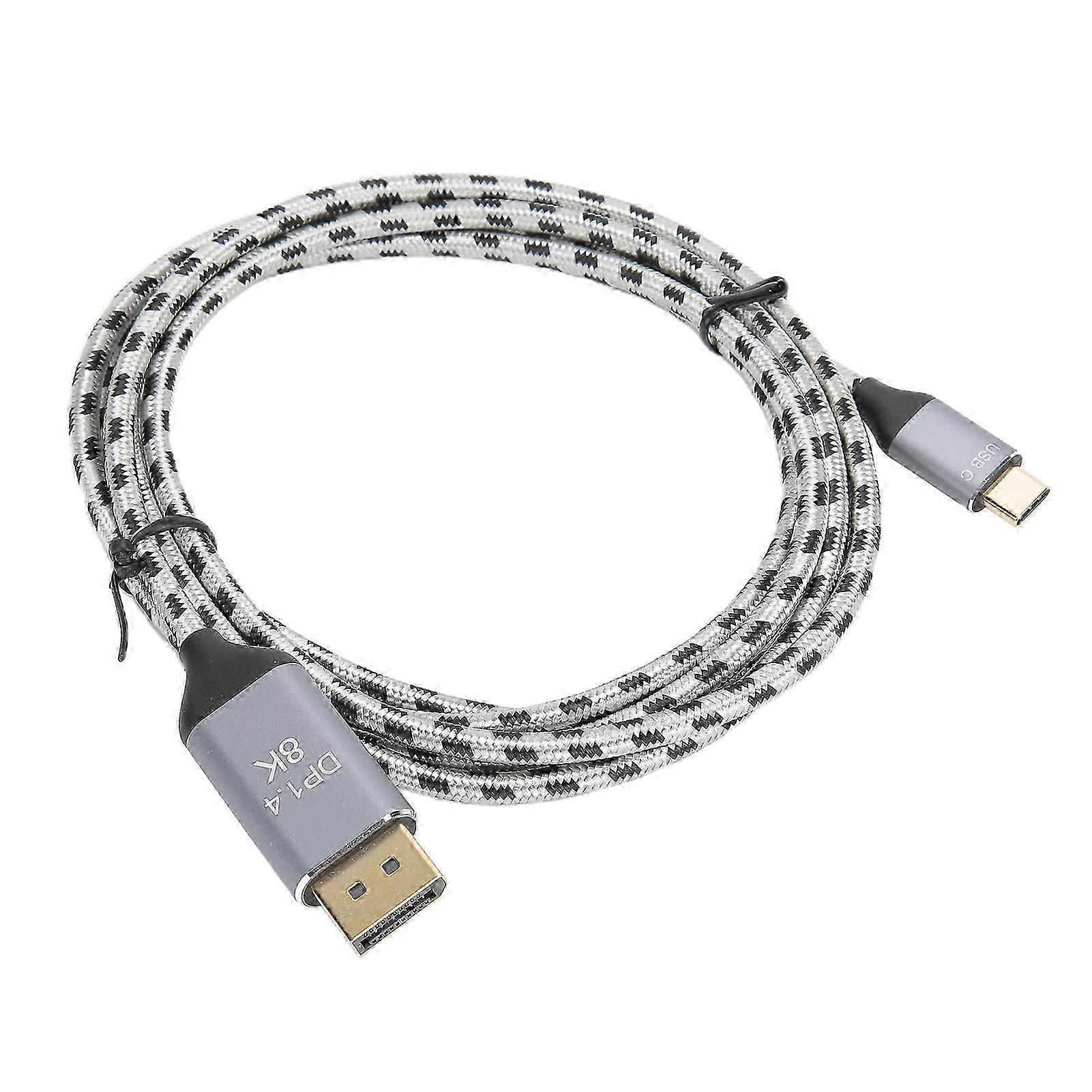 HD Video Cable Braid Type‑C to DP 8K Displayport1.4 Engineering Adapter 2 Meter T0404 2025