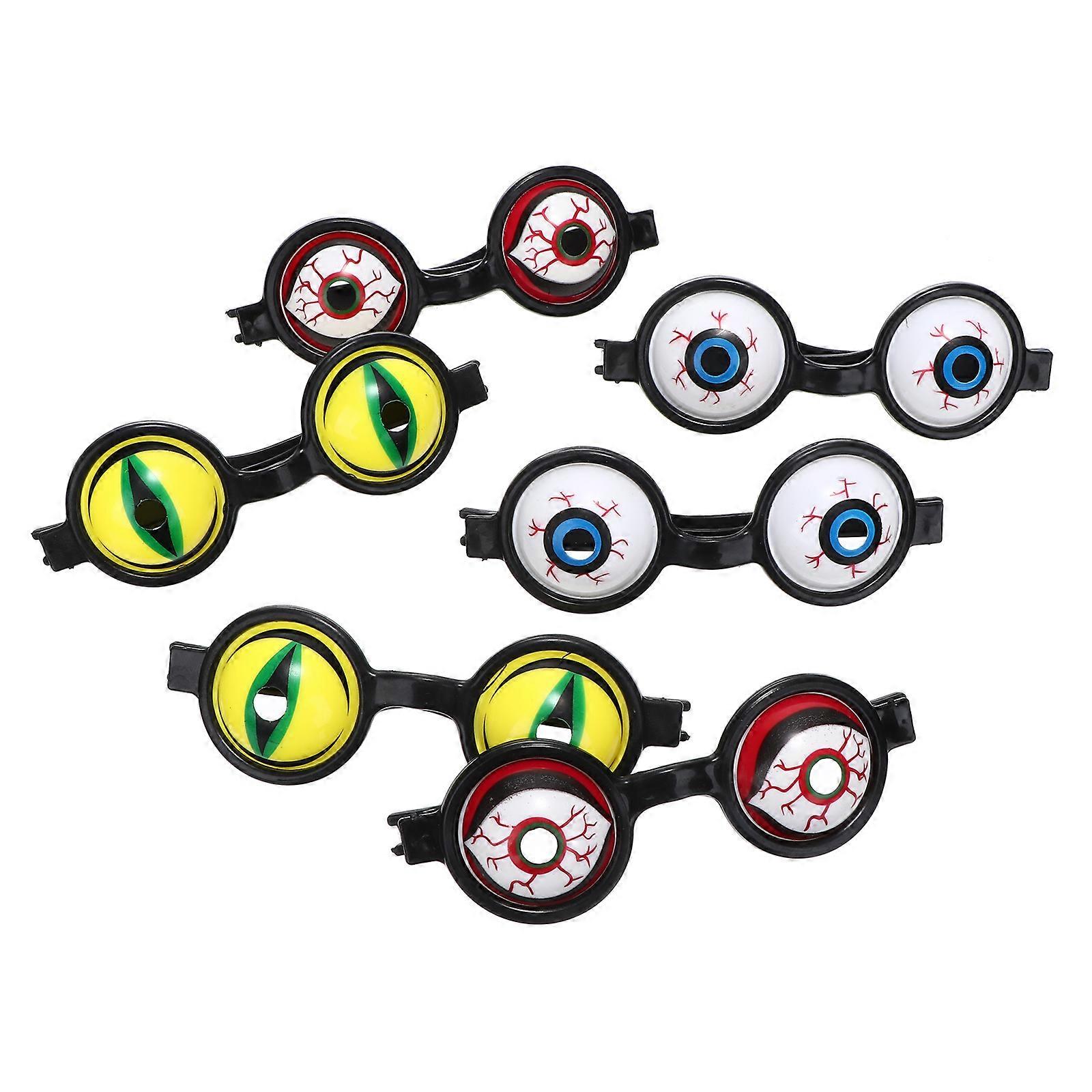 Masquerade Party Glasses 6Pcs Assorted Color Costume Accessory Unique Shape For Halloween Gatherings