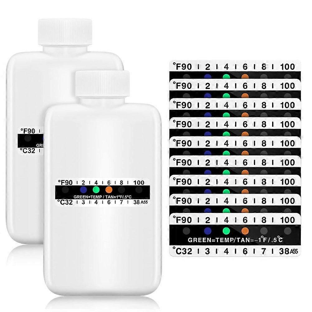 12Pcs Urine Test Complete Kit Include Bottles with Temperature Test Strip Portable Travel Bottle Adhesive Thermometer Strip for Urine Testing