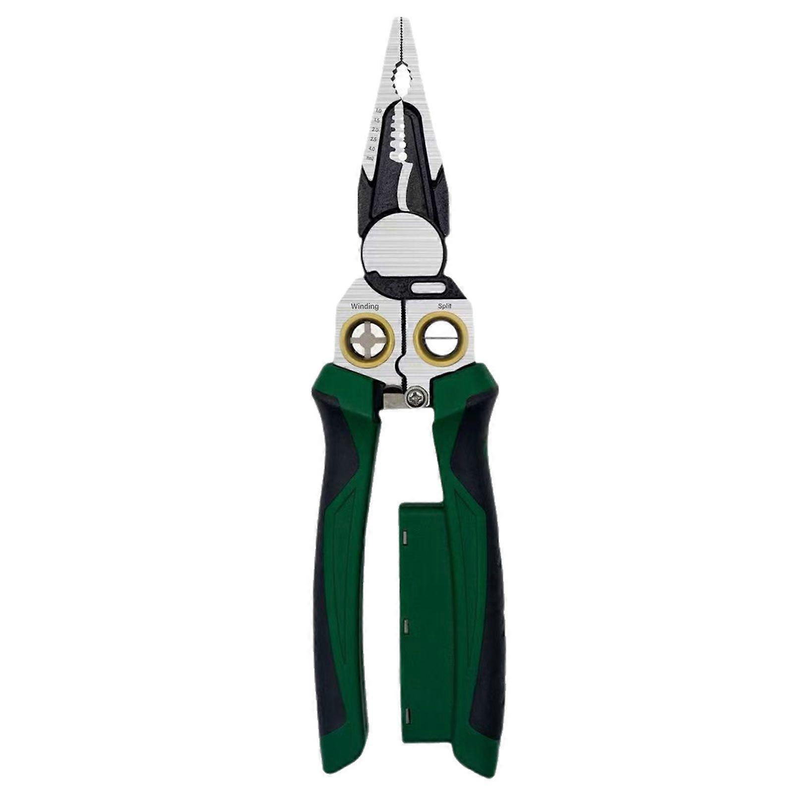 8-In-1 Wire Stripper Pliers Multifunctional Electrician Tool Wire Crimper with Voltage Detector & Dual Alarms for Automotive Repair