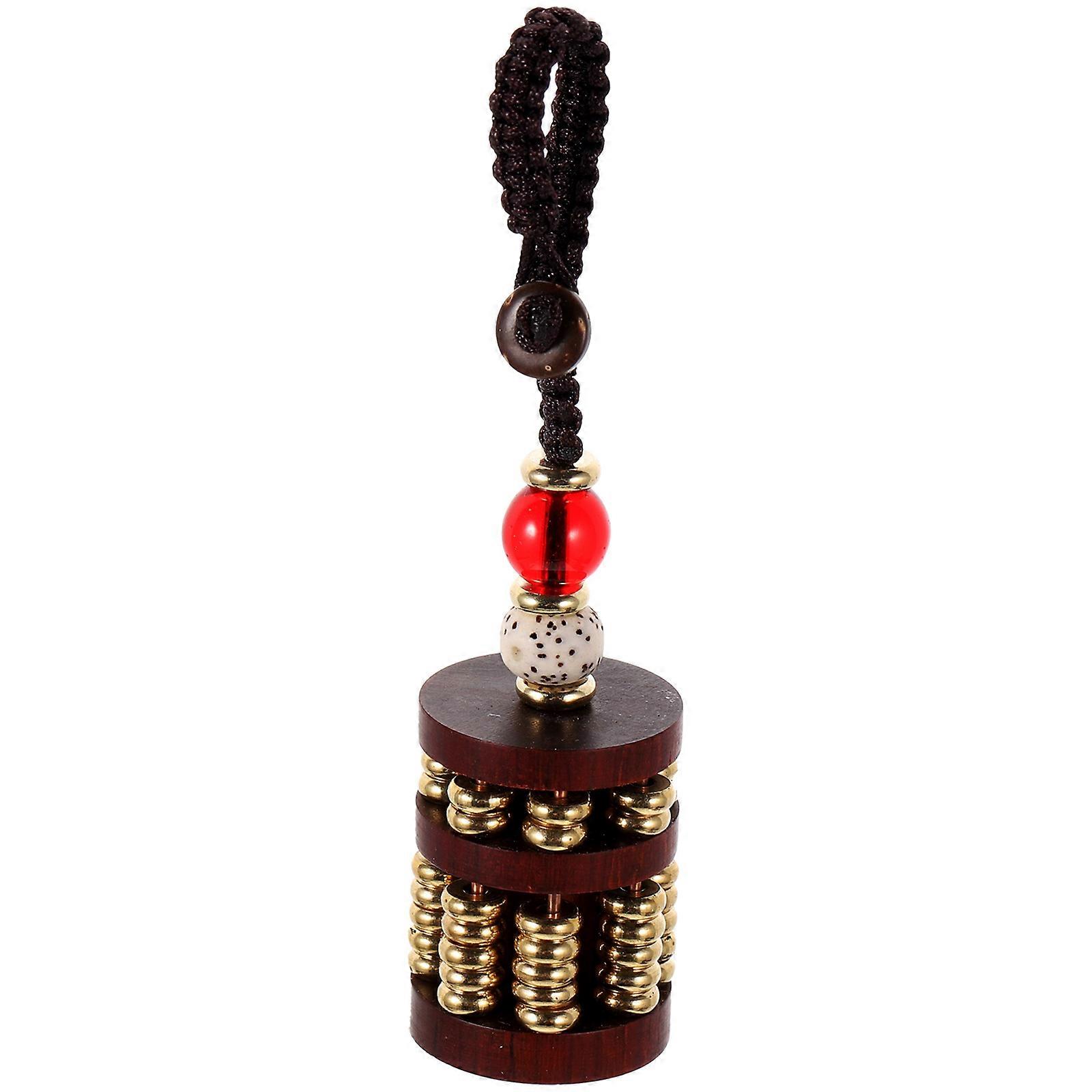 Brown Abacus Keychain Hanging Car Abacus Pendant for Decoration 4Pcs